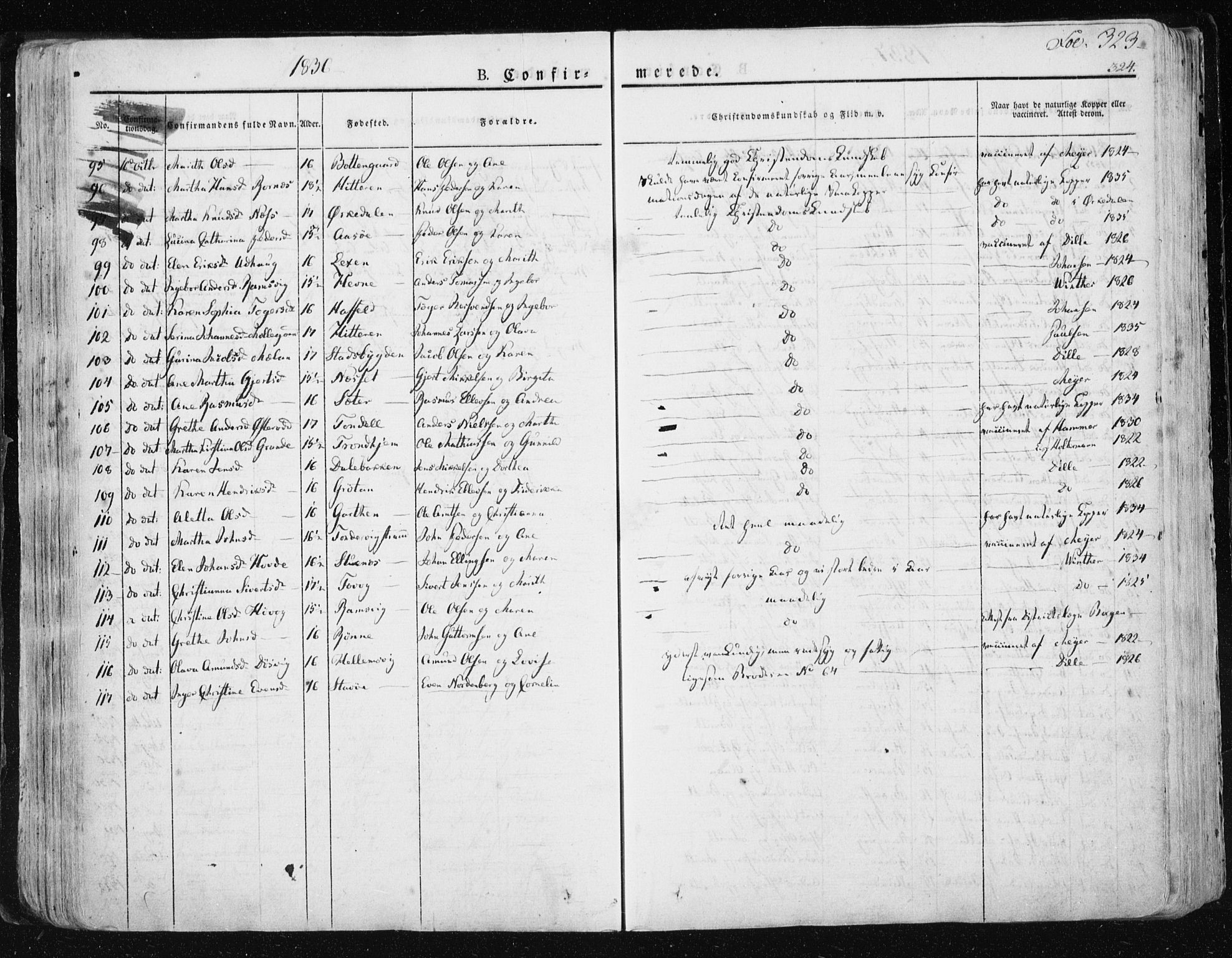 Ministerialprotokoller, klokkerbøker og fødselsregistre - Sør-Trøndelag, SAT/A-1456/659/L0735: Ministerialbok nr. 659A05, 1826-1841, s. 323