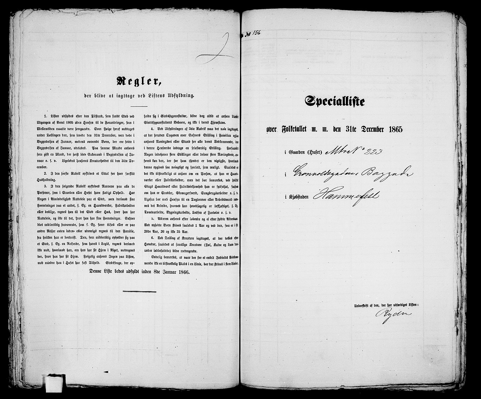 RA, Folketelling 1865 for 2001B Hammerfest prestegjeld, Hammerfest kjøpstad, 1865, s. 320