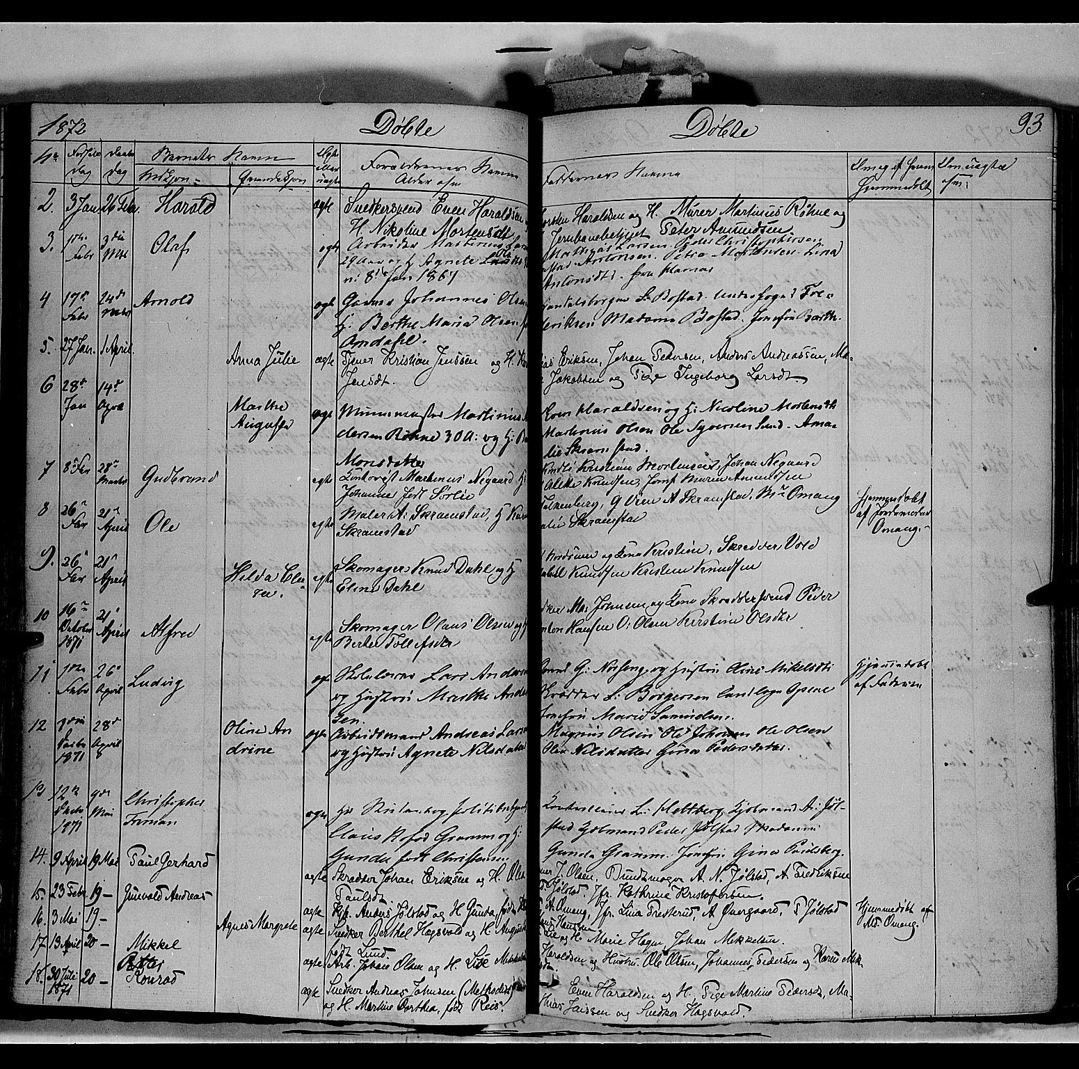 Vang prestekontor, Hedmark, AV/SAH-PREST-008/H/Ha/Haa/L0011: Ministerialbok nr. 11, 1852-1877, s. 93