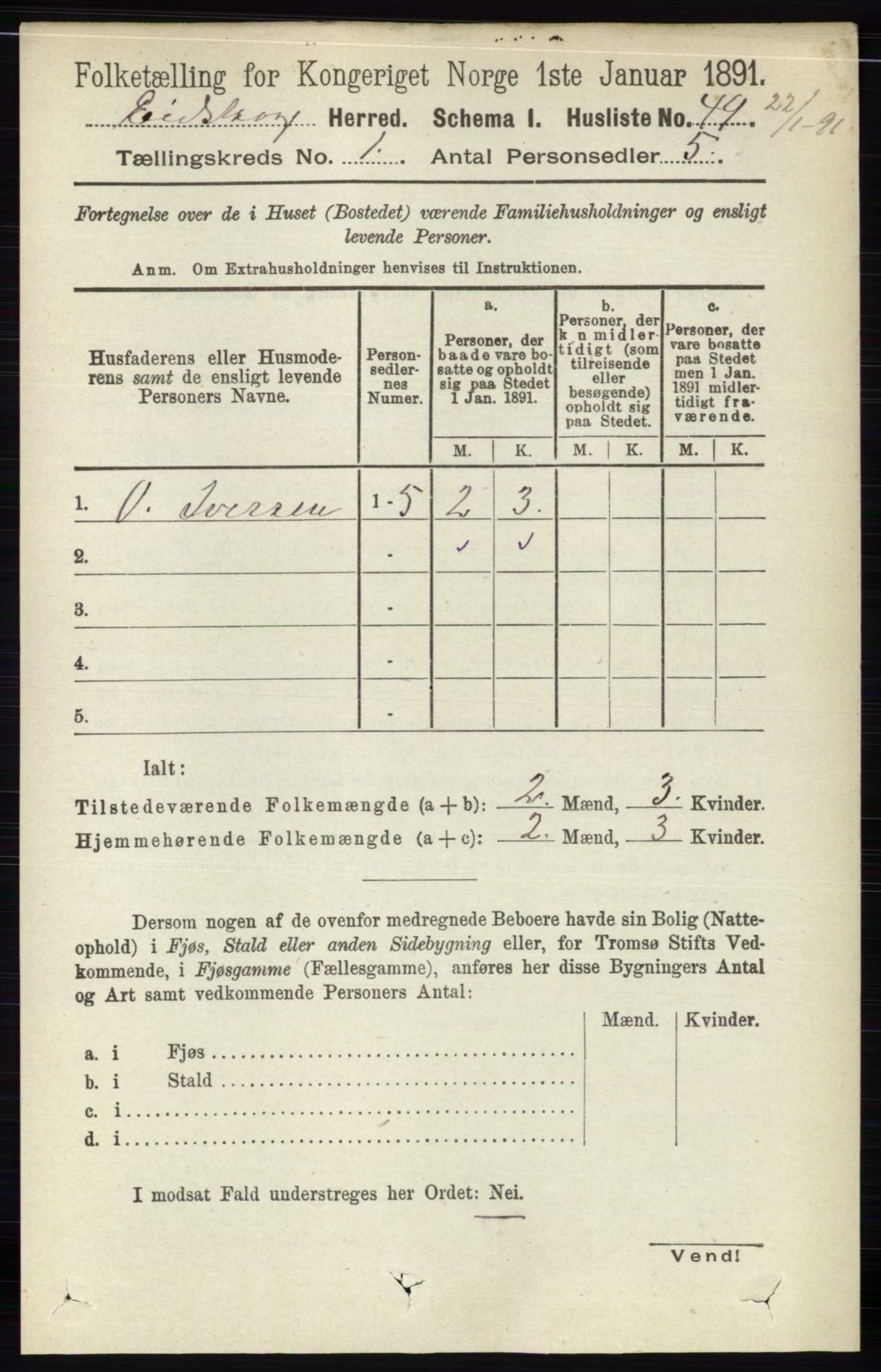 RA, Folketelling 1891 for 0420 Eidskog herred, 1891, s. 87