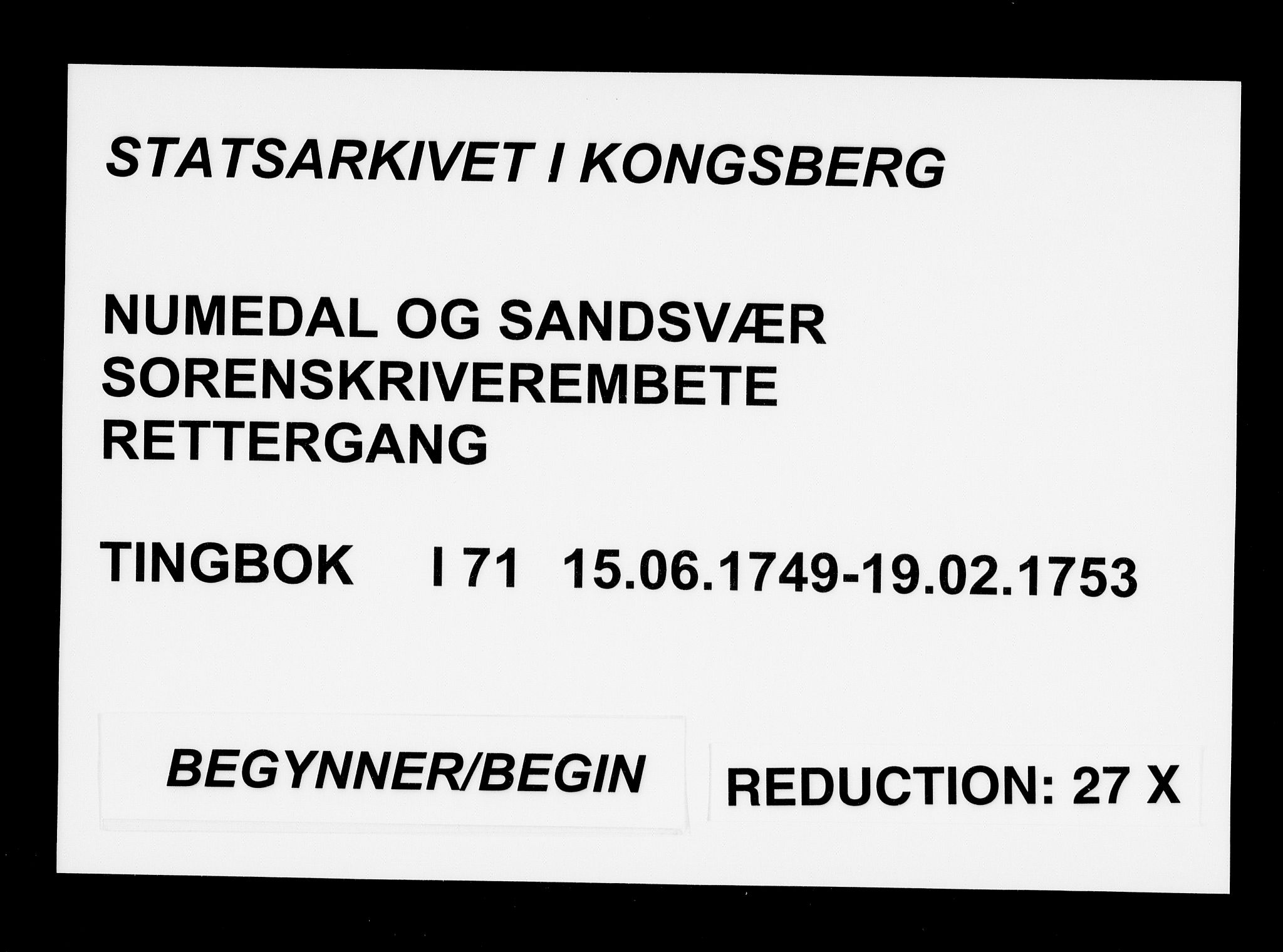 Numedal og Sandsvær sorenskriveri, SAKO/A-128/F/Fa/Faa/L0071: Tingbøker, 1749-1753