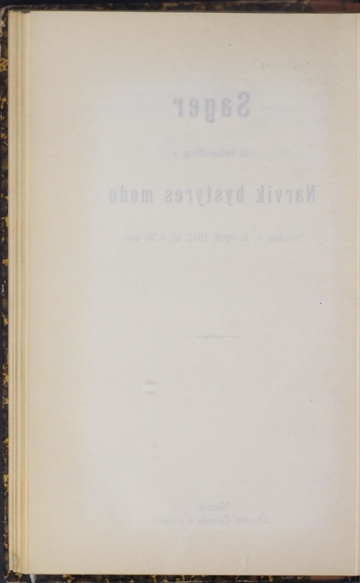 Narvik kommune. Formannskap , AIN/K-18050.150/A/Ab/L0002: Møtebok, 1912