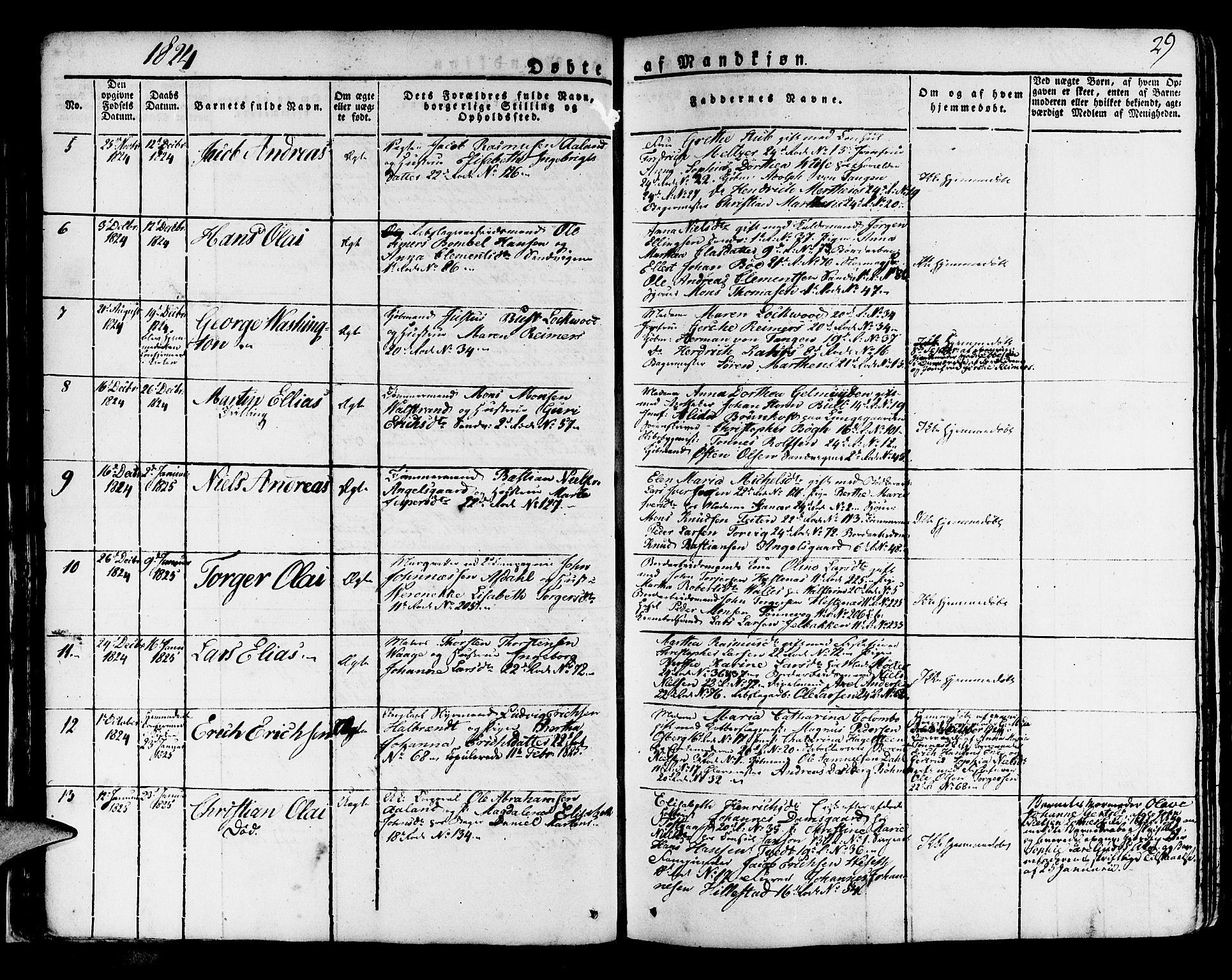 Korskirken sokneprestembete, SAB/A-76101/H/Haa/L0014: Ministerialbok nr. A 14, 1823-1835, s. 29