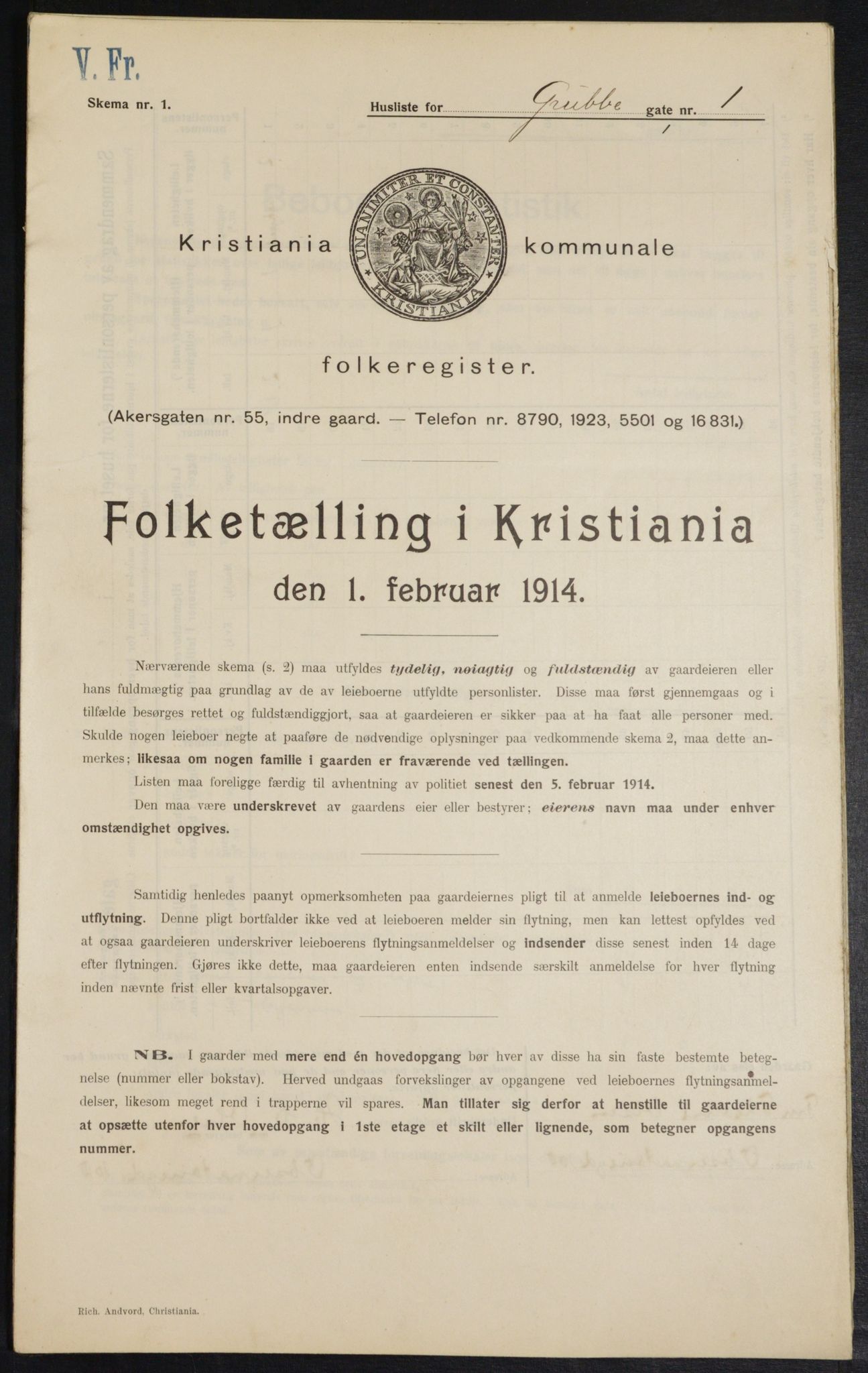 OBA, Kommunal folketelling 1.2.1914 for Kristiania, 1914, s. 30291