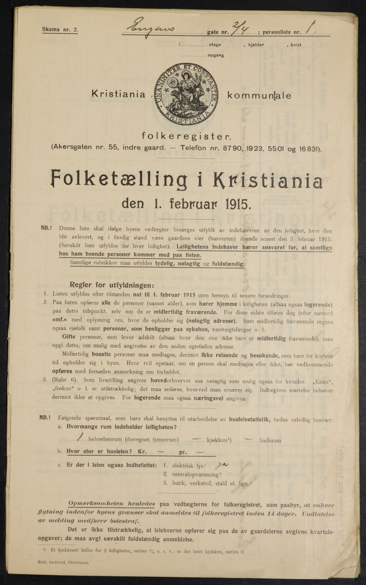 OBA, Kommunal folketelling 1.2.1915 for Kristiania, 1915, s. 21294