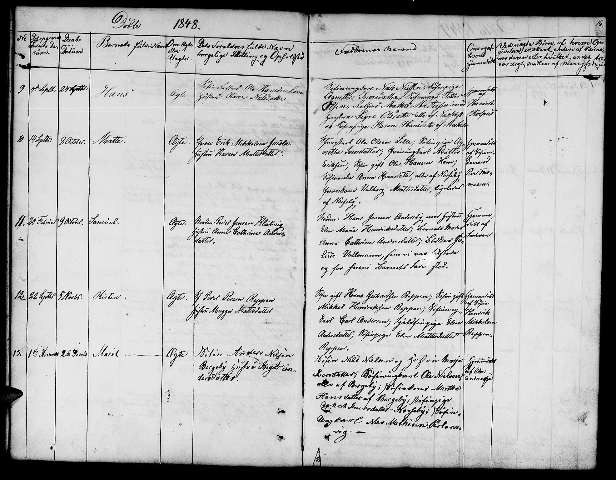 Nesseby sokneprestkontor, AV/SATØ-S-1330/H/Hb/L0001klokker: Klokkerbok nr. 1, 1844-1861, s. 16