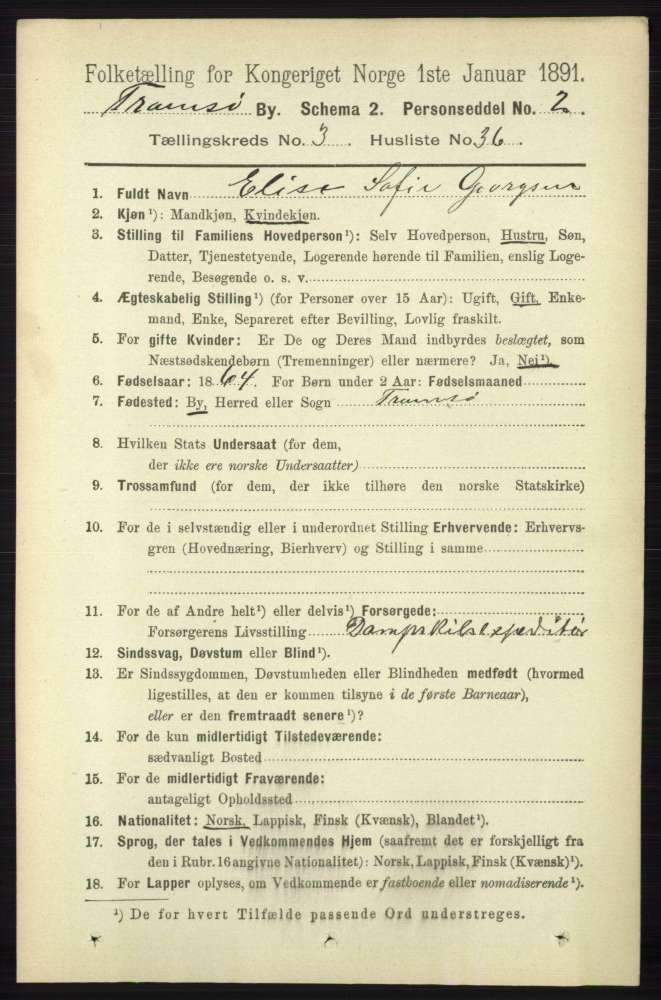 RA, Folketelling 1891 for 1902 Tromsø kjøpstad, 1891, s. 3499