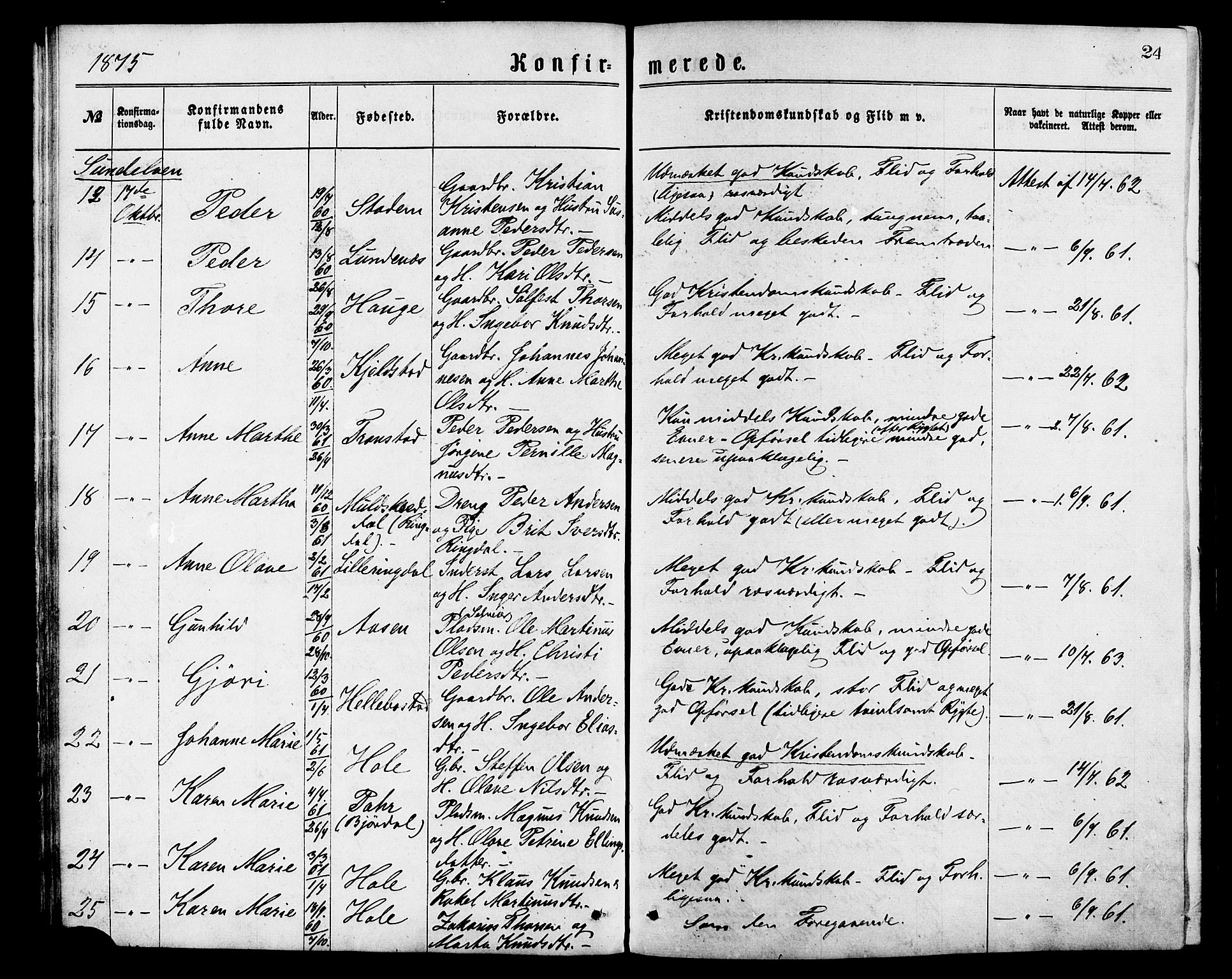 Ministerialprotokoller, klokkerbøker og fødselsregistre - Møre og Romsdal, AV/SAT-A-1454/517/L0227: Ministerialbok nr. 517A07, 1870-1886, s. 24