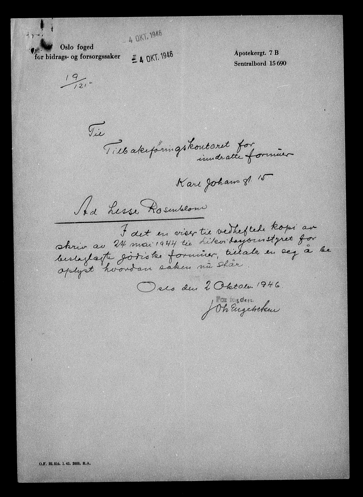 Justisdepartementet, Tilbakeføringskontoret for inndratte formuer, AV/RA-S-1564/H/Hc/Hcc/L0974: --, 1945-1947, s. 40