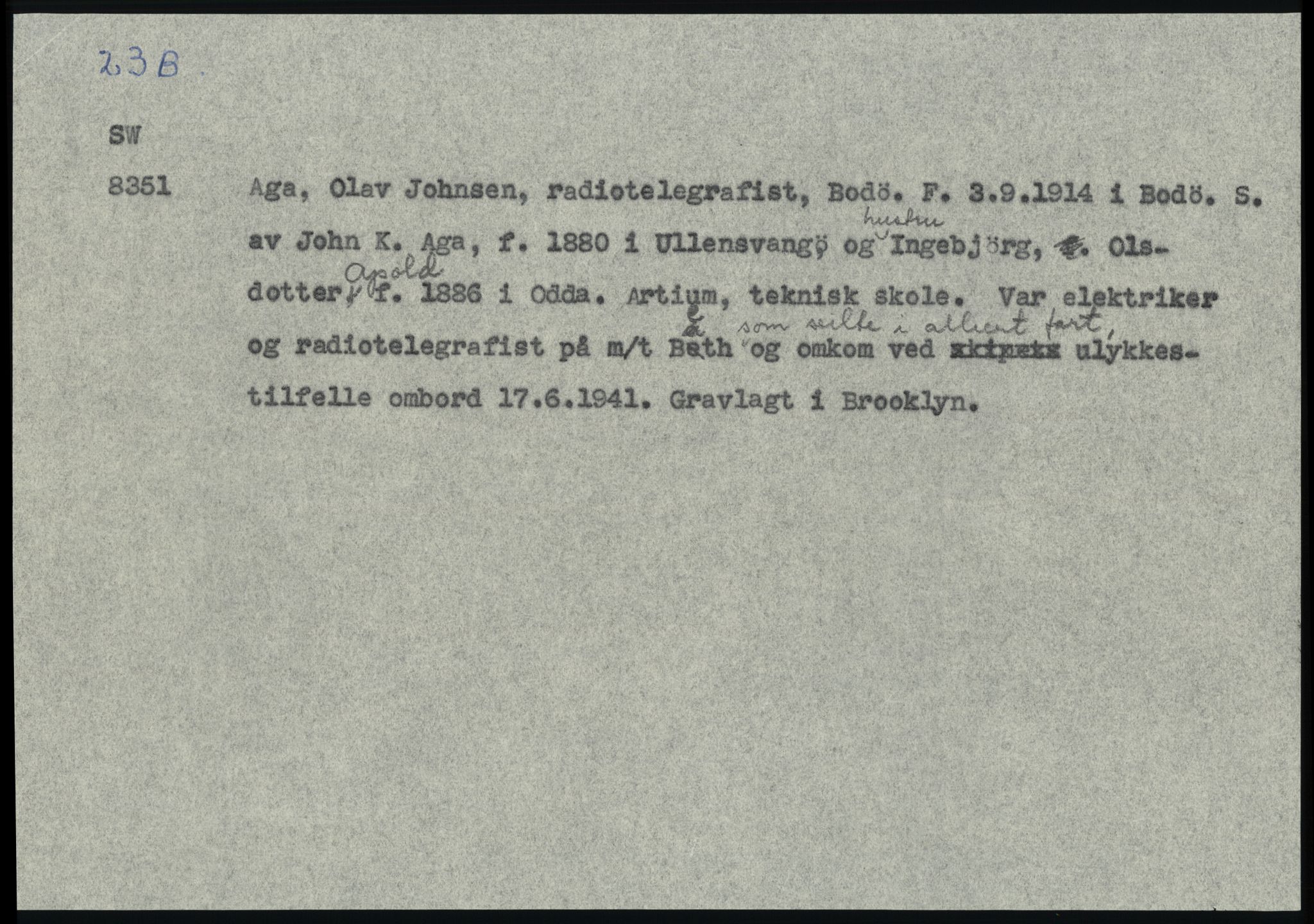 Sosialdepartementet, Våre Falne, AV/RA-S-1708/E/Ee/Eeb/L0025: Abelsen (1) - Amundsen, H. (65), 1945-1951, s. 439
