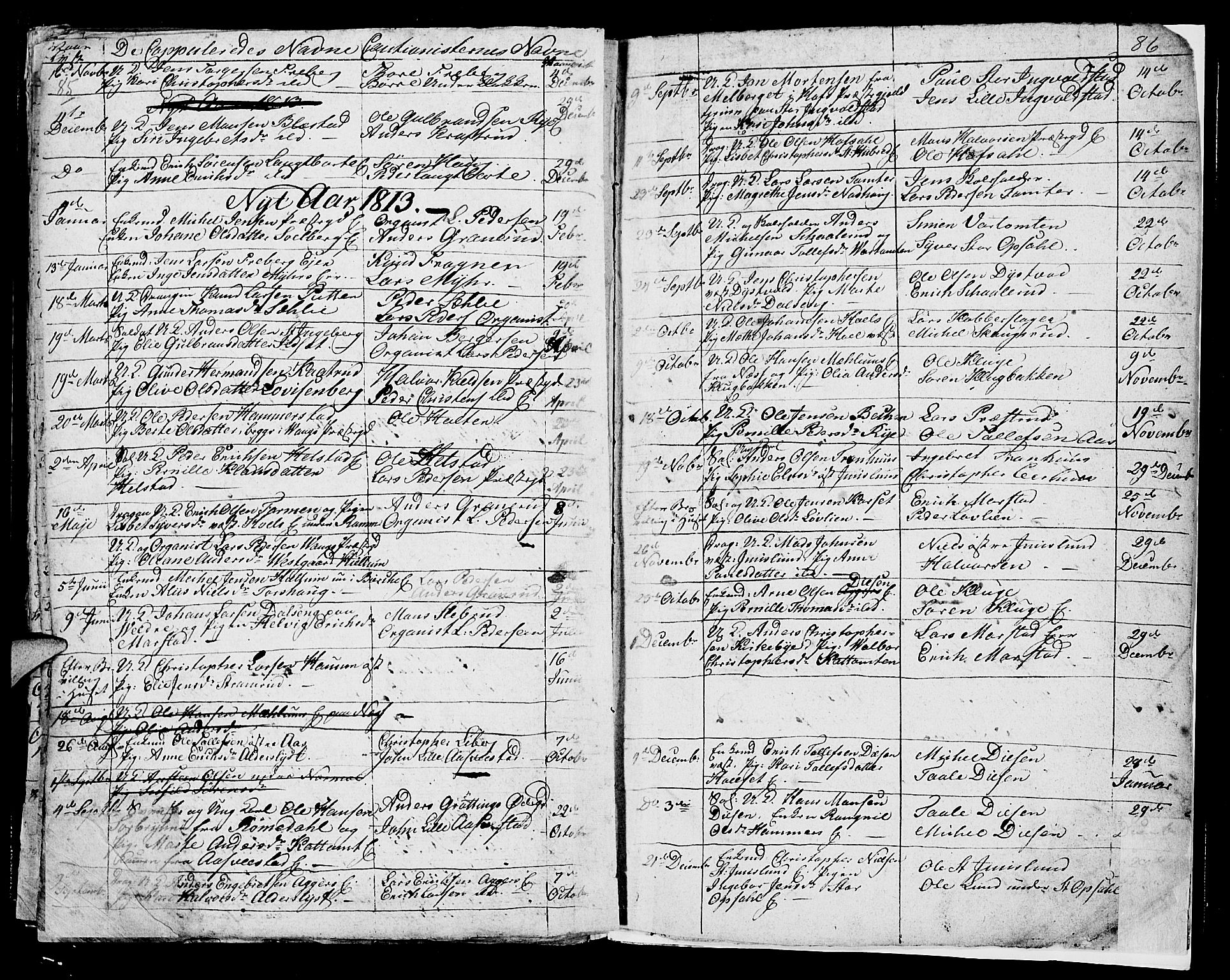 Vang prestekontor, Hedmark, AV/SAH-PREST-008/H/Ha/Hab/L0003: Klokkerbok nr. 3, 1808-1819, s. 85-86