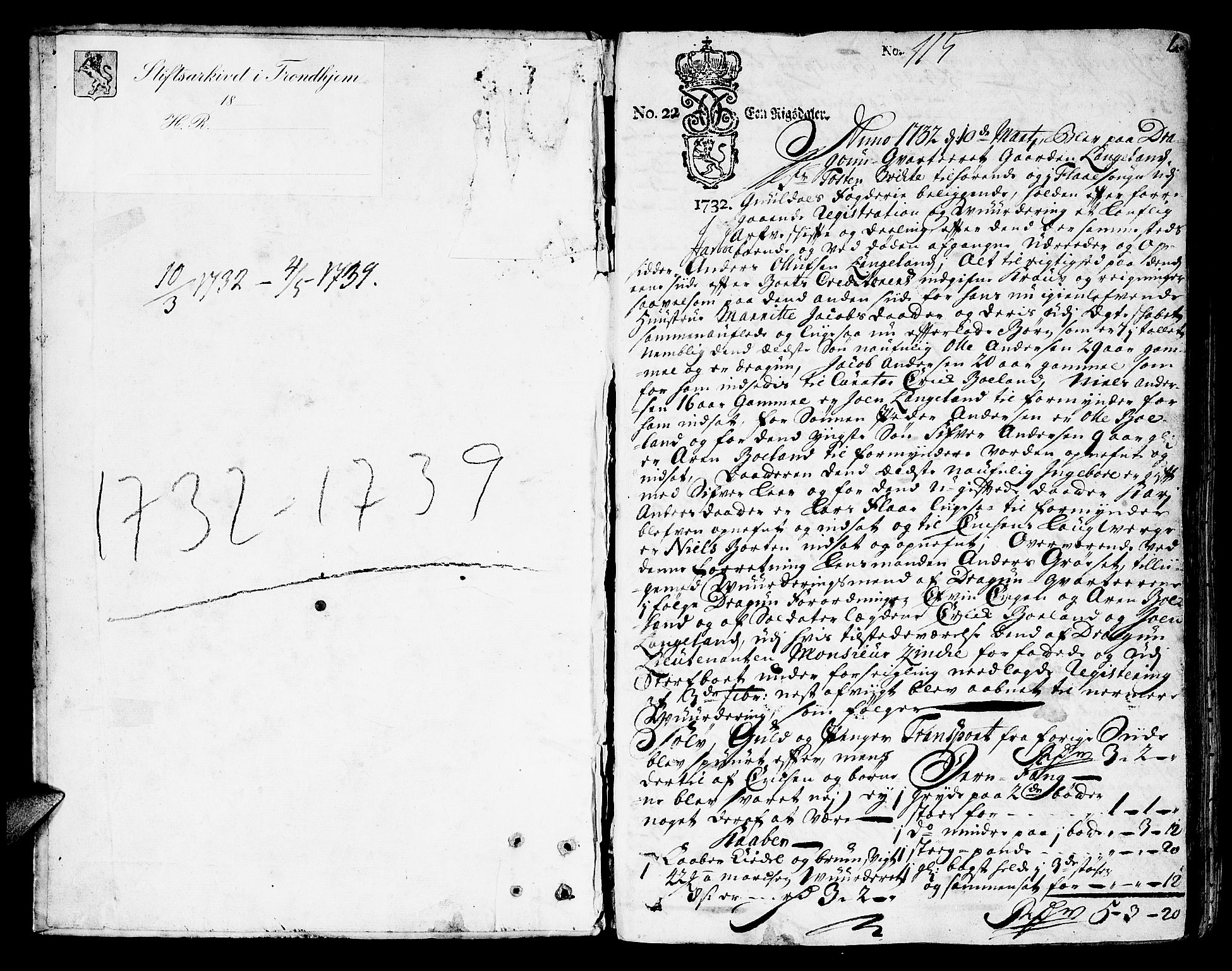 Gauldal sorenskriveri, SAT/A-0014/1/3/3A/L0002: Skifteprotokoll, 1732-1739, s. 0-1