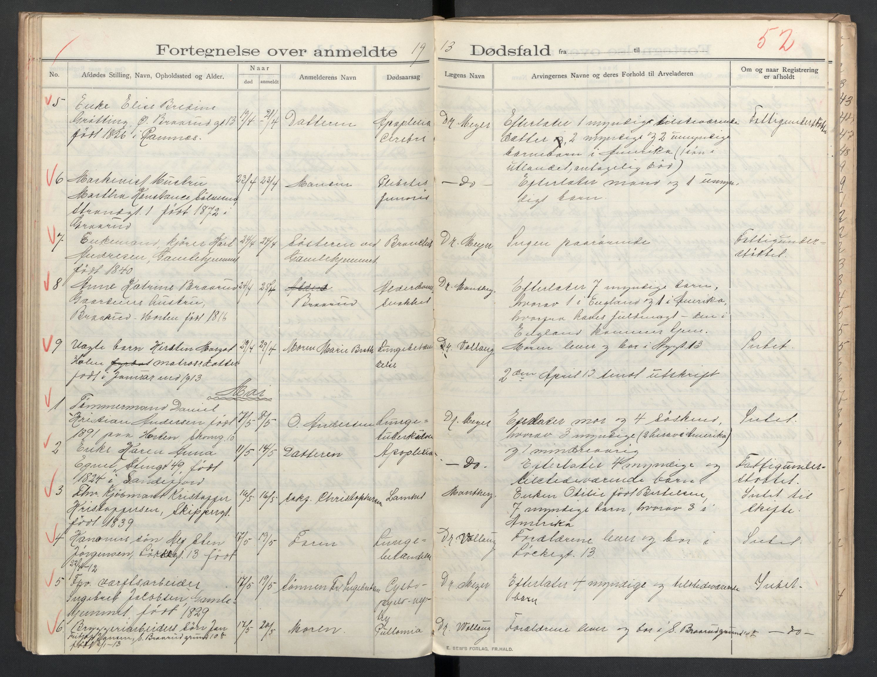 Borre lensmannskontor, AV/SAKO-A-533/H/Ha/L0006: Dødsfallsprotokoll, 1908-1916, s. 52