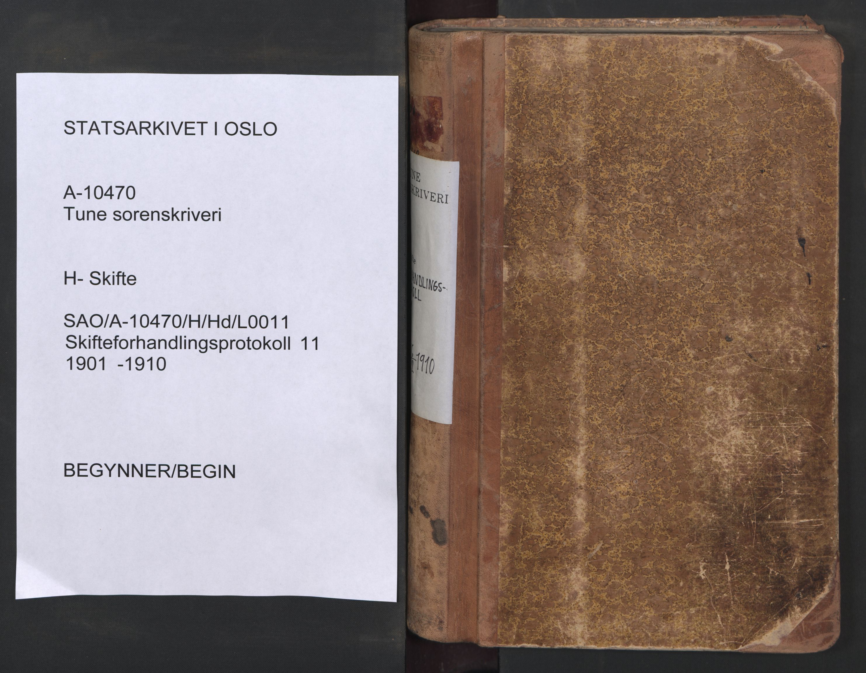Tune sorenskriveri, SAO/A-10470/H/Hd/L0011: Skifteforhandlingsprotokoll, 1901-1910