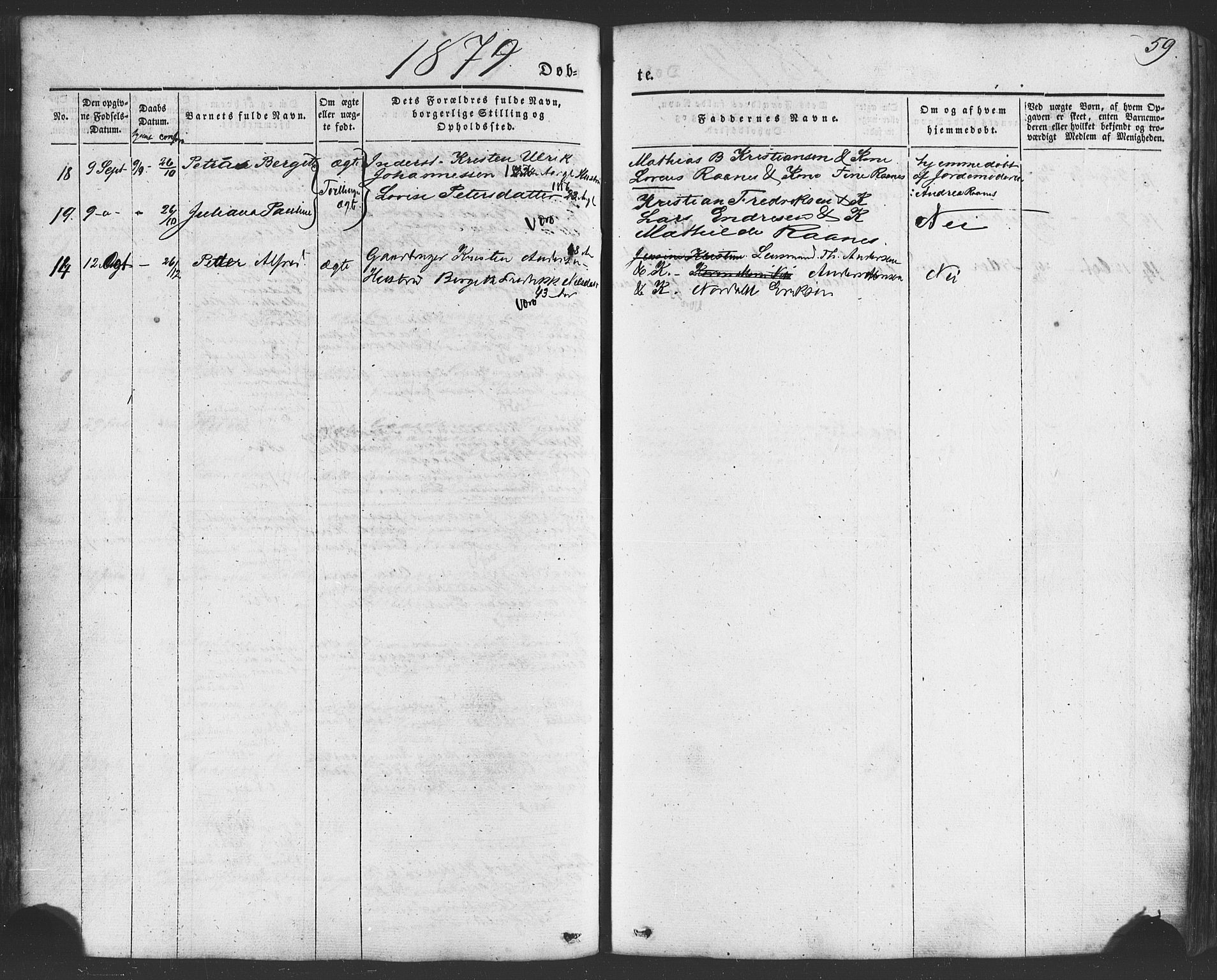 Ministerialprotokoller, klokkerbøker og fødselsregistre - Nordland, SAT/A-1459/807/L0121: Ministerialbok nr. 807A04, 1846-1879, s. 59