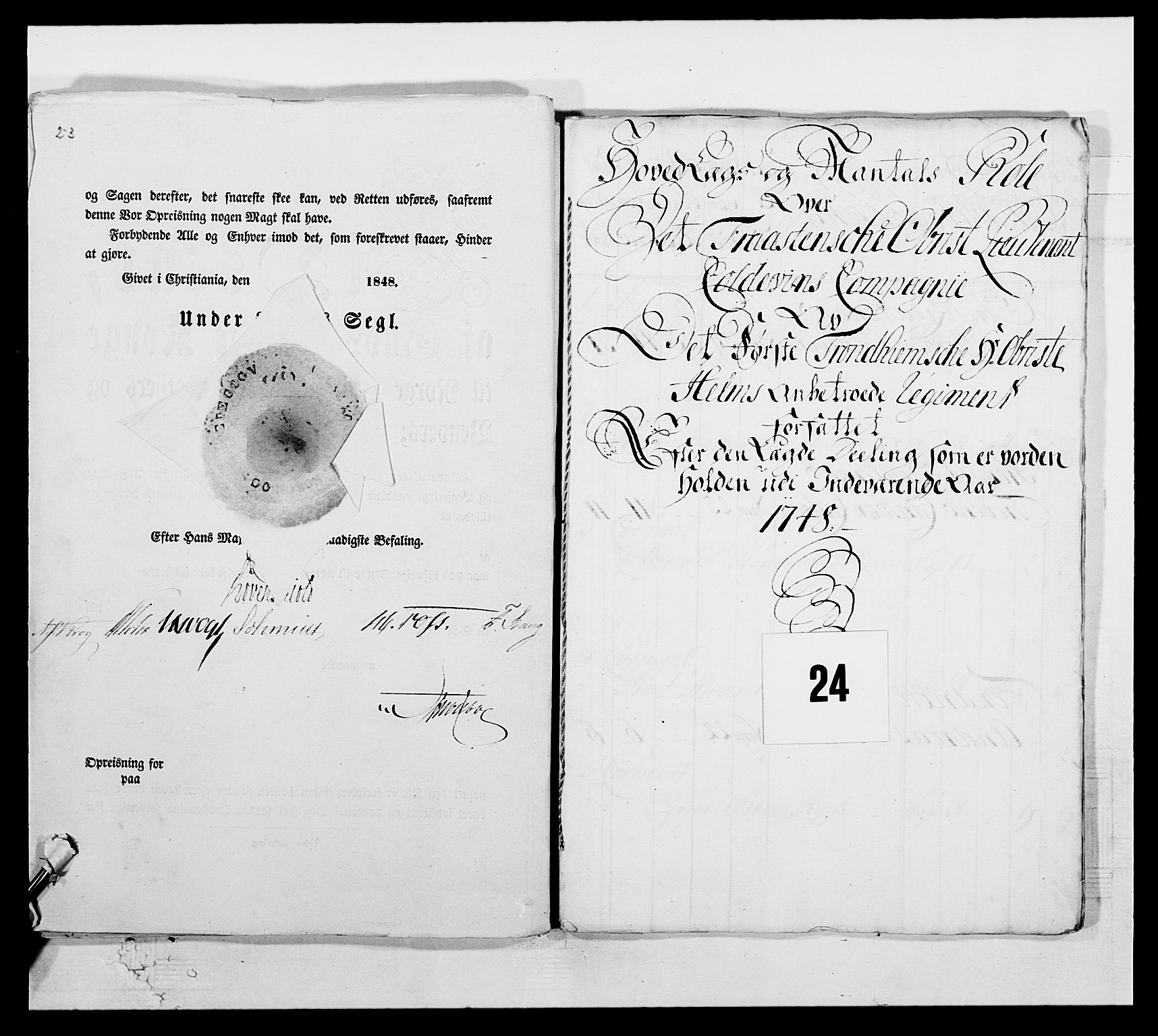Kommanderende general (KG I) med Det norske krigsdirektorium, AV/RA-EA-5419/E/Ea/L0509: 1. Trondheimske regiment, 1740-1748, s. 303