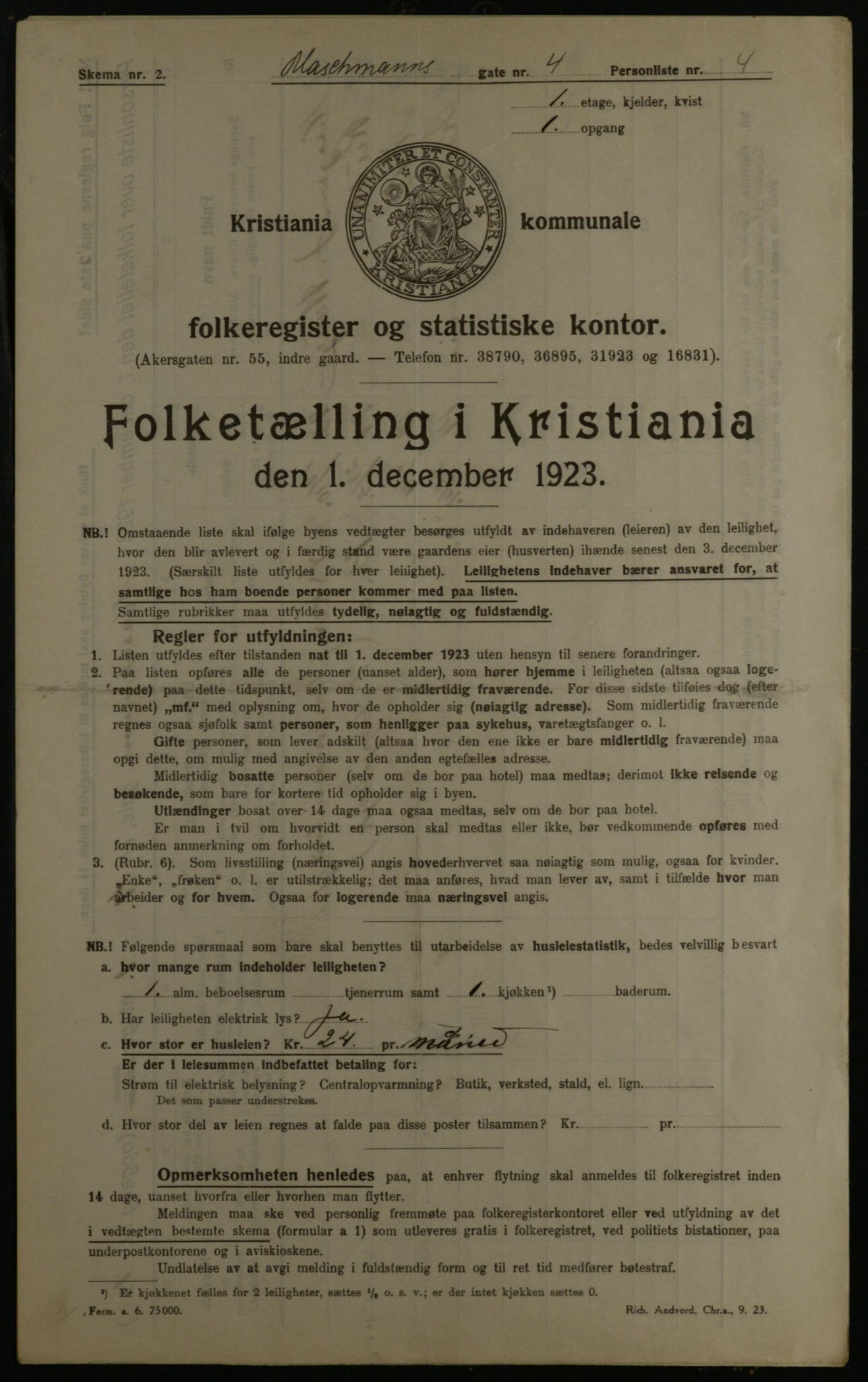 OBA, Kommunal folketelling 1.12.1923 for Kristiania, 1923, s. 71739