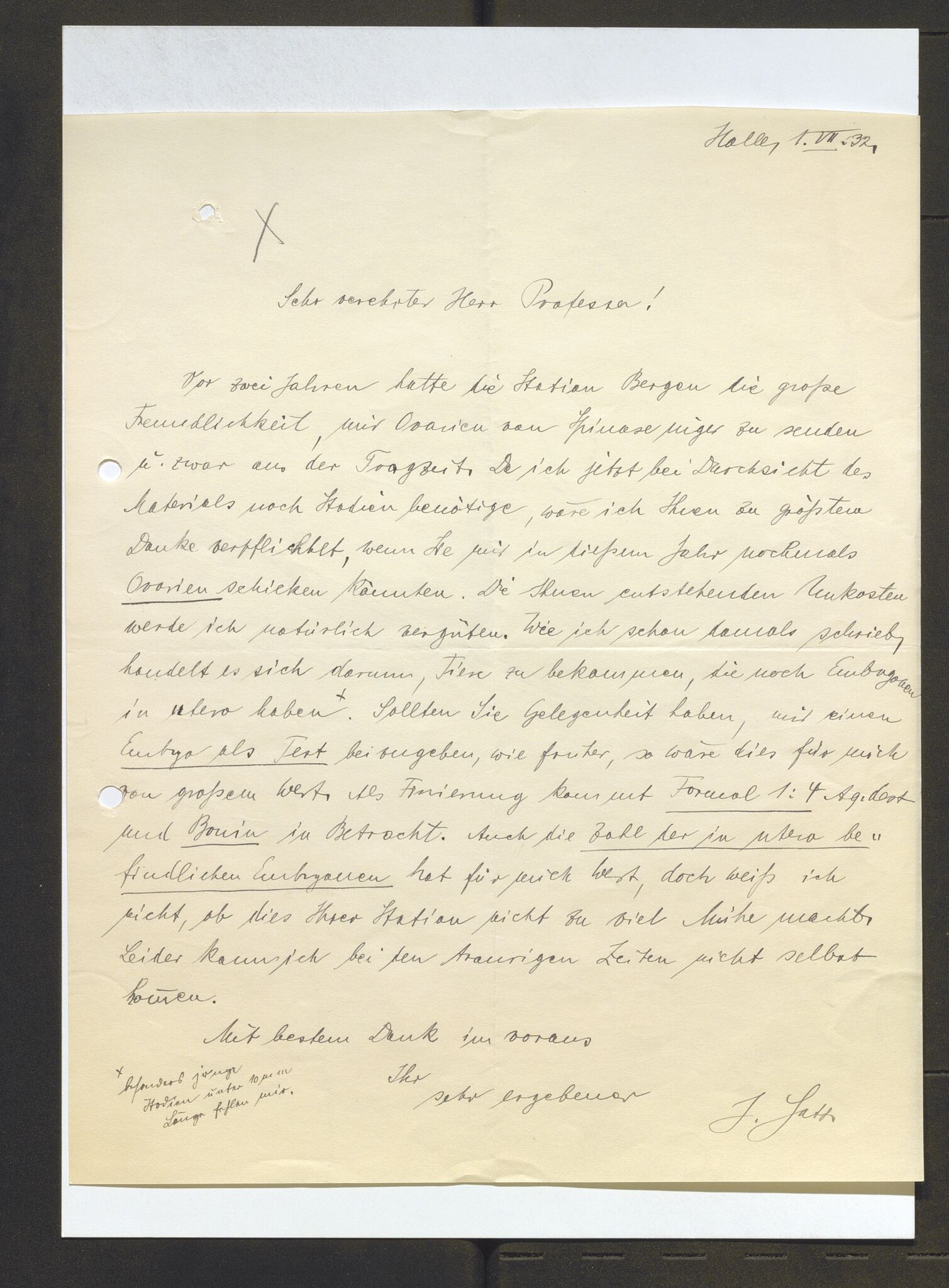 Bergens Museum, AV/SAB-A-17301/13/D/L0002: Korrespondanse , 1928-1940, s. 593