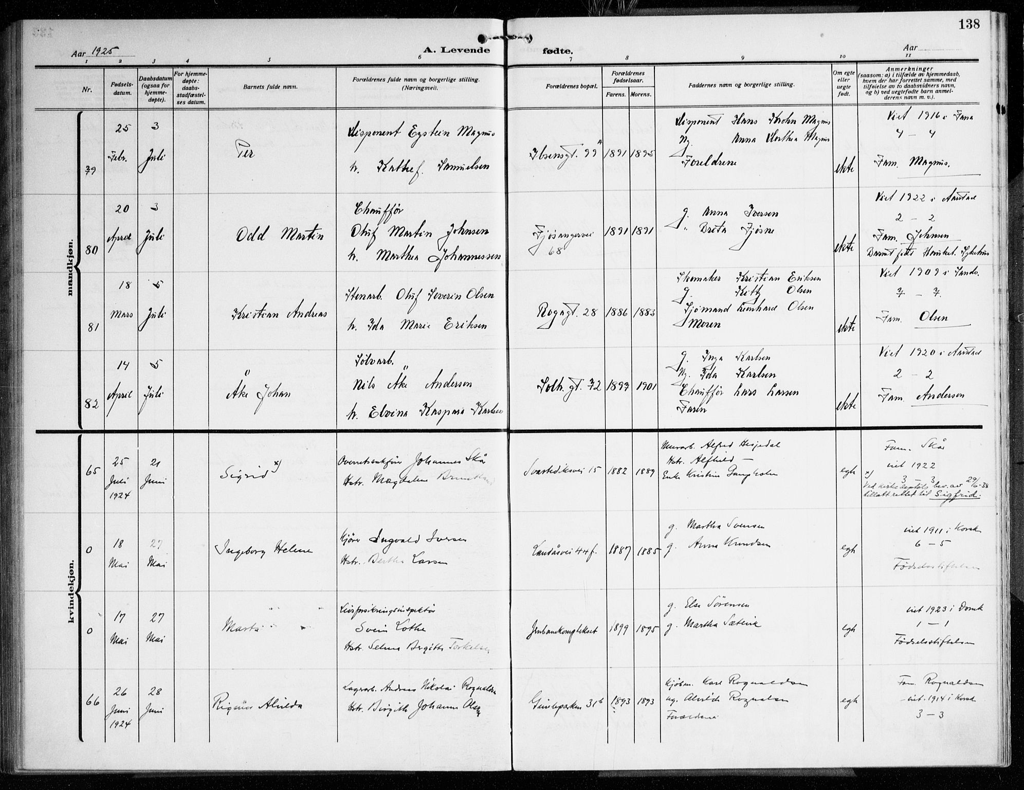 Årstad Sokneprestembete, SAB/A-79301/H/Haa/L0005: Ministerialbok nr. A 5, 1923-1925, s. 138