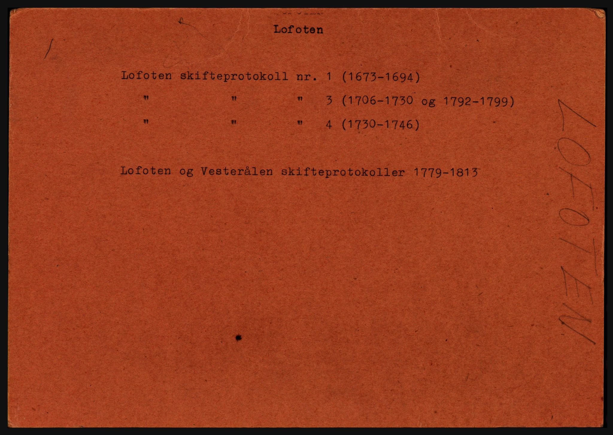Lofoten sorenskriveri, AV/SAT-A-0017/1/3, 1673-1813, s. 1