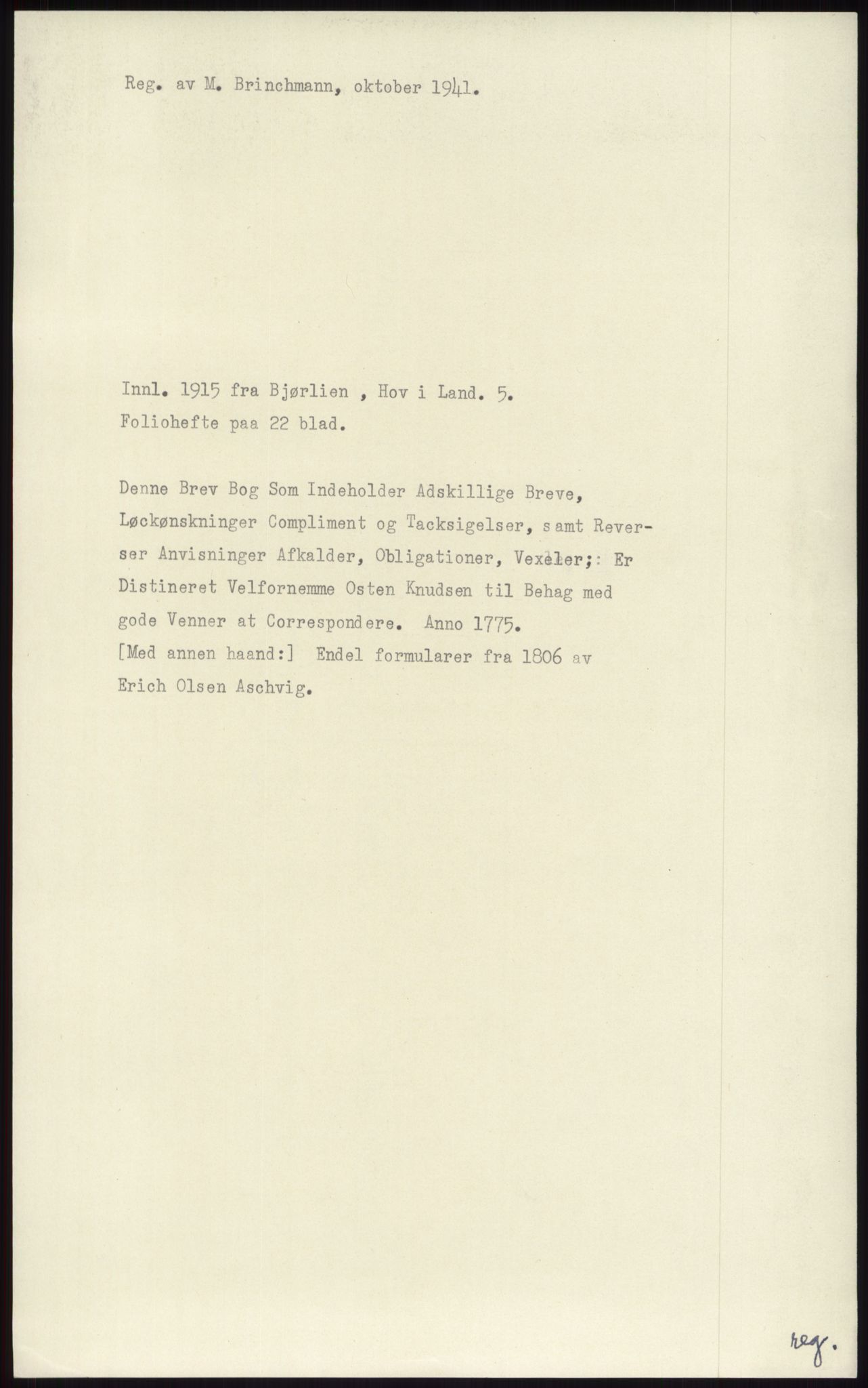 Samlinger til kildeutgivelse, Diplomavskriftsamlingen, RA/EA-4053/H/Ha, s. 1919