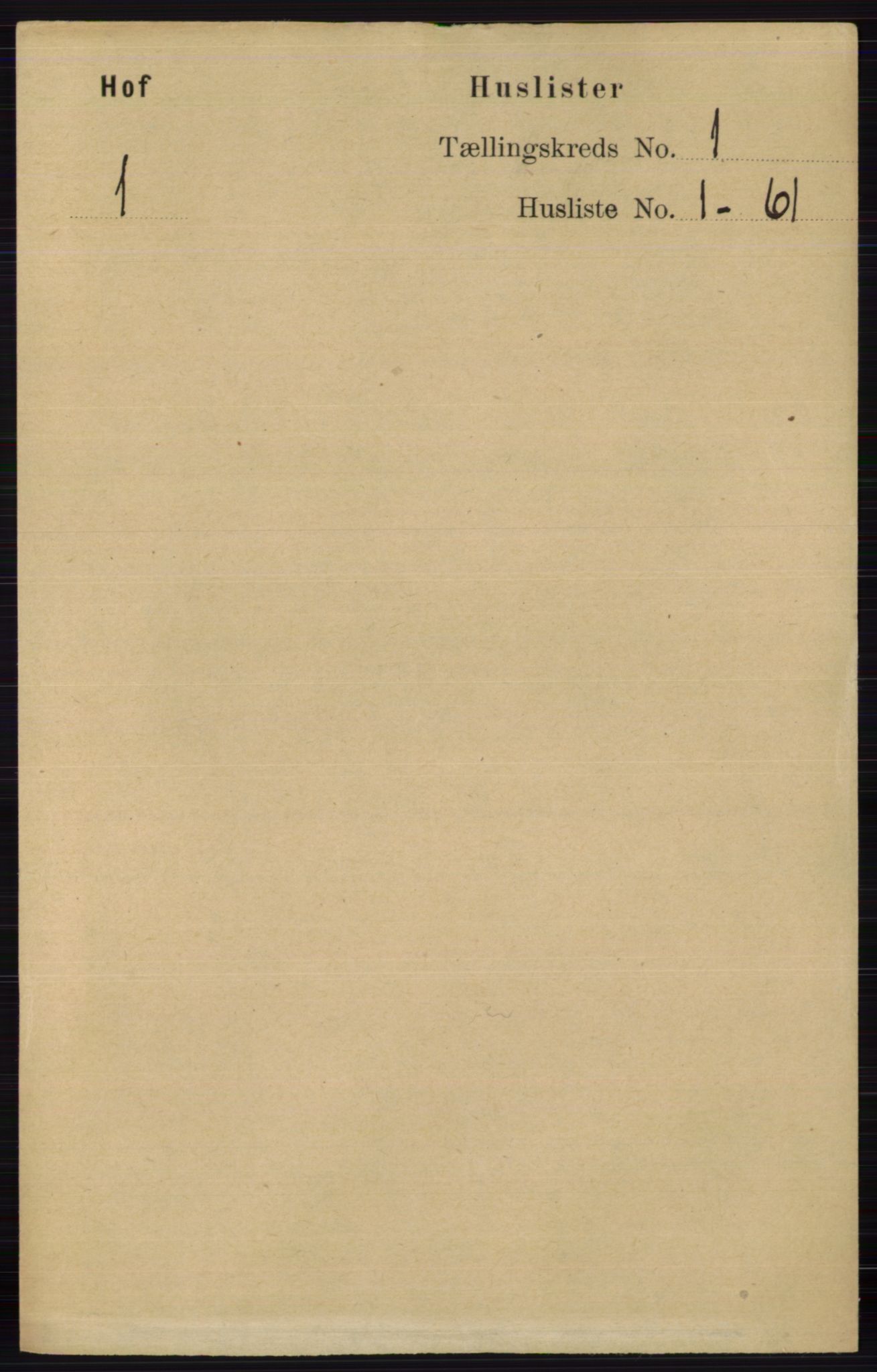 RA, Folketelling 1891 for 0424 Hof herred, 1891, s. 22