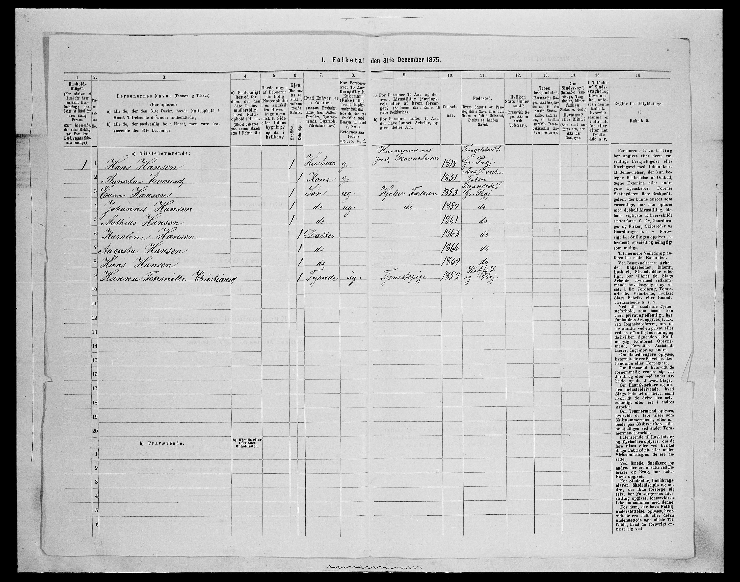 SAH, Folketelling 1875 for 0534P Gran prestegjeld, 1875, s. 1022