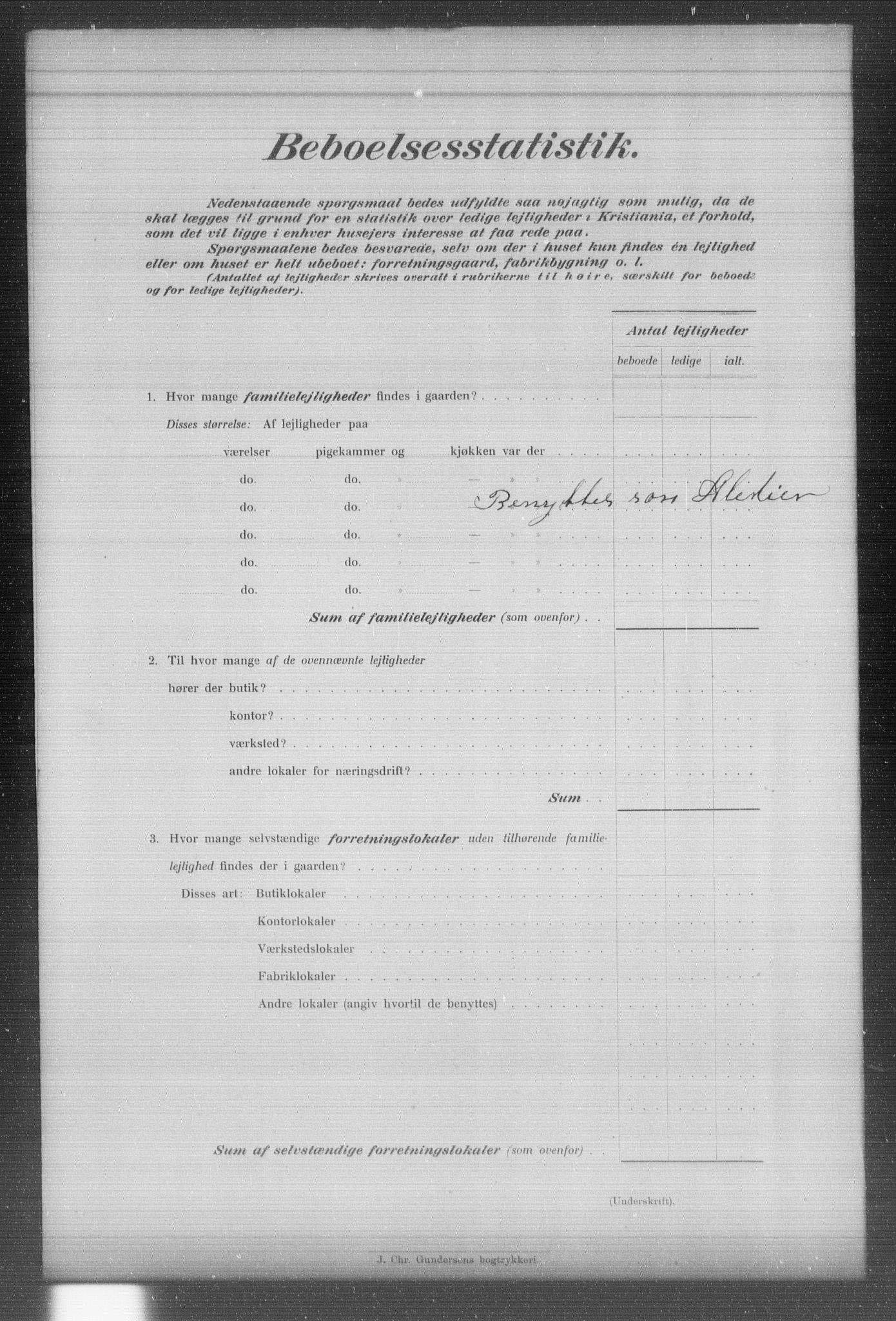 OBA, Kommunal folketelling 31.12.1903 for Kristiania kjøpstad, 1903, s. 1245
