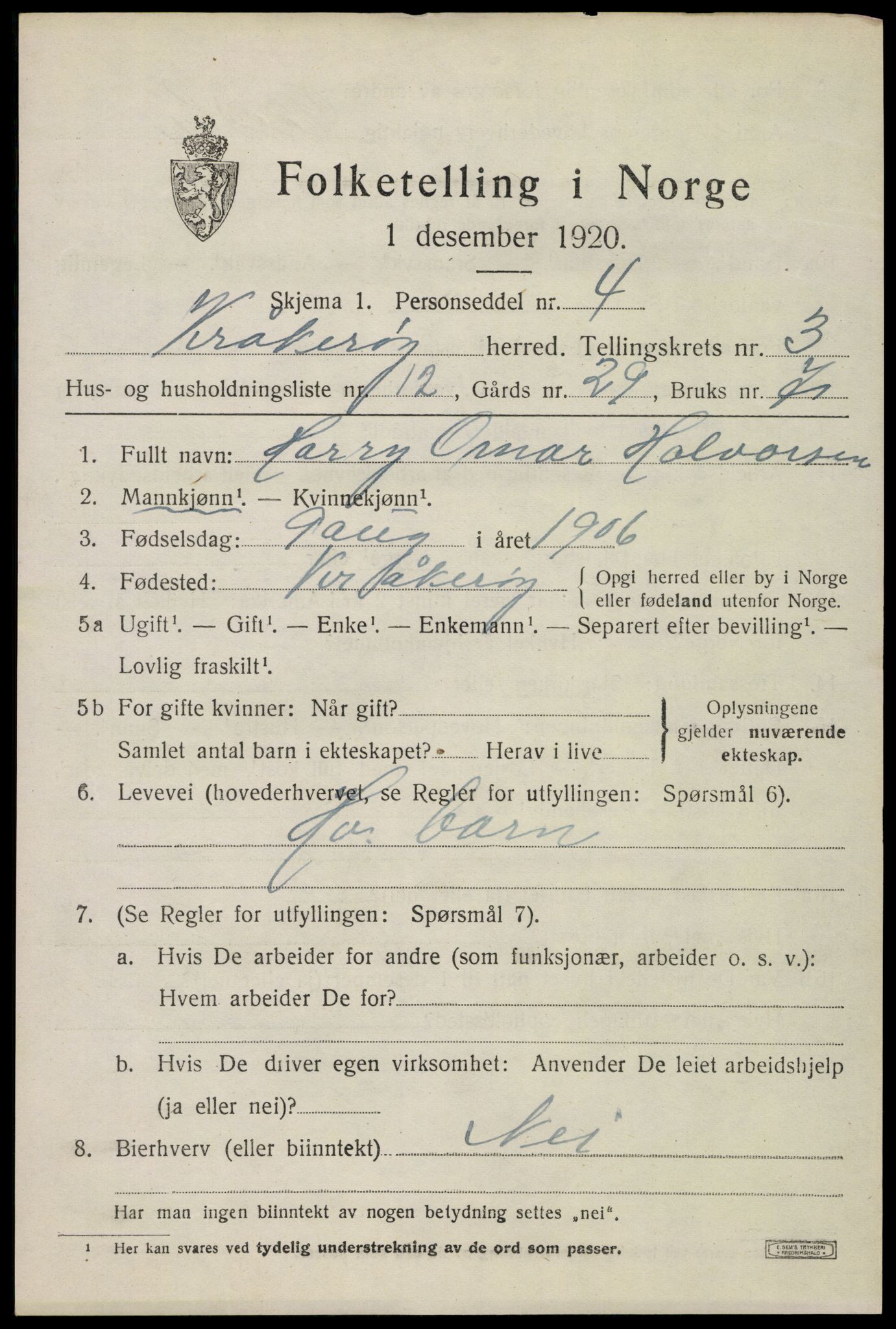 SAO, Folketelling 1920 for 0133 Kråkerøy herred, 1920, s. 4504