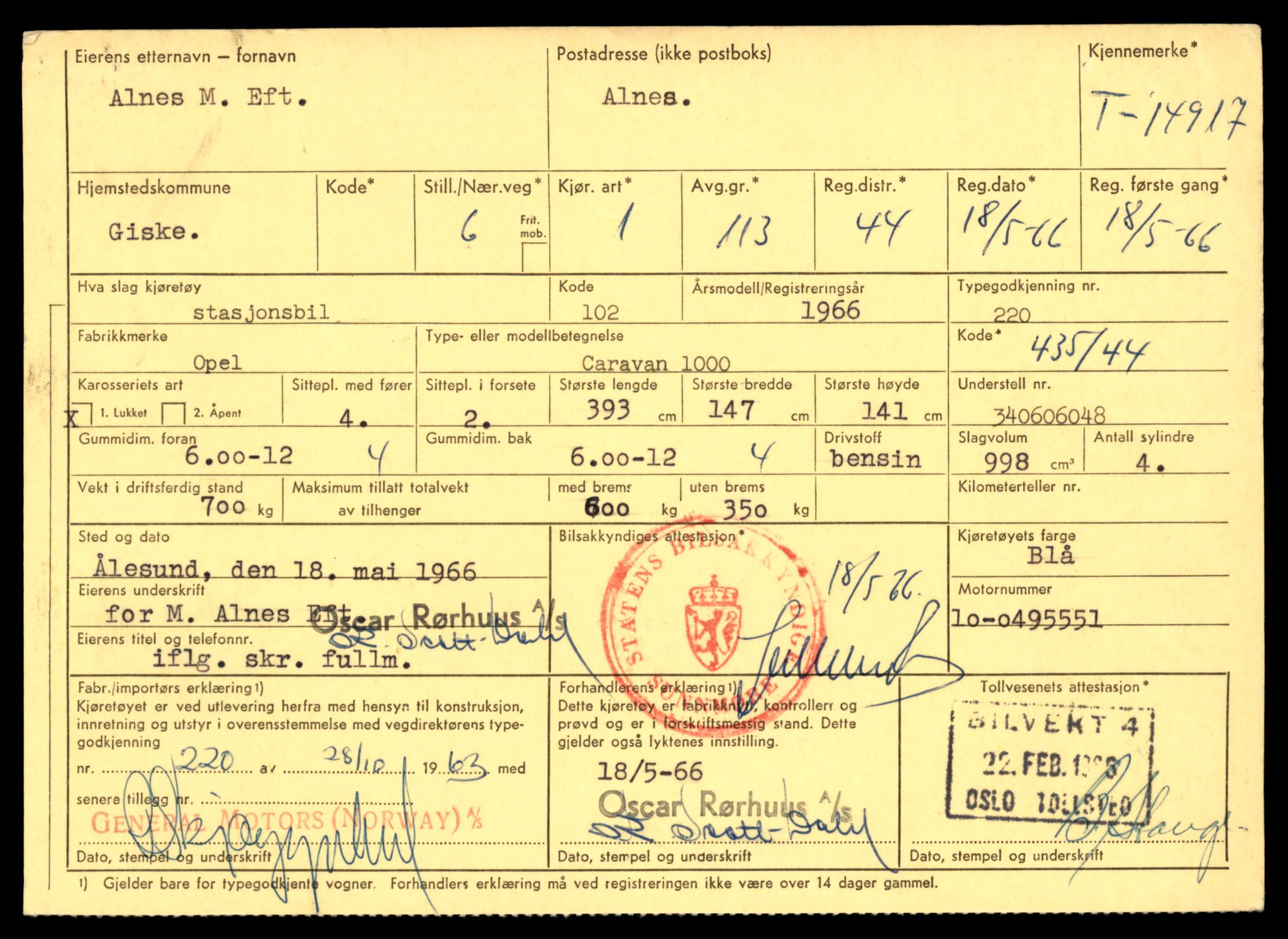 Møre og Romsdal vegkontor - Ålesund trafikkstasjon, AV/SAT-A-4099/F/Fe/L0049: Registreringskort for kjøretøy T 14864 - T 18613, 1927-1998, s. 1211