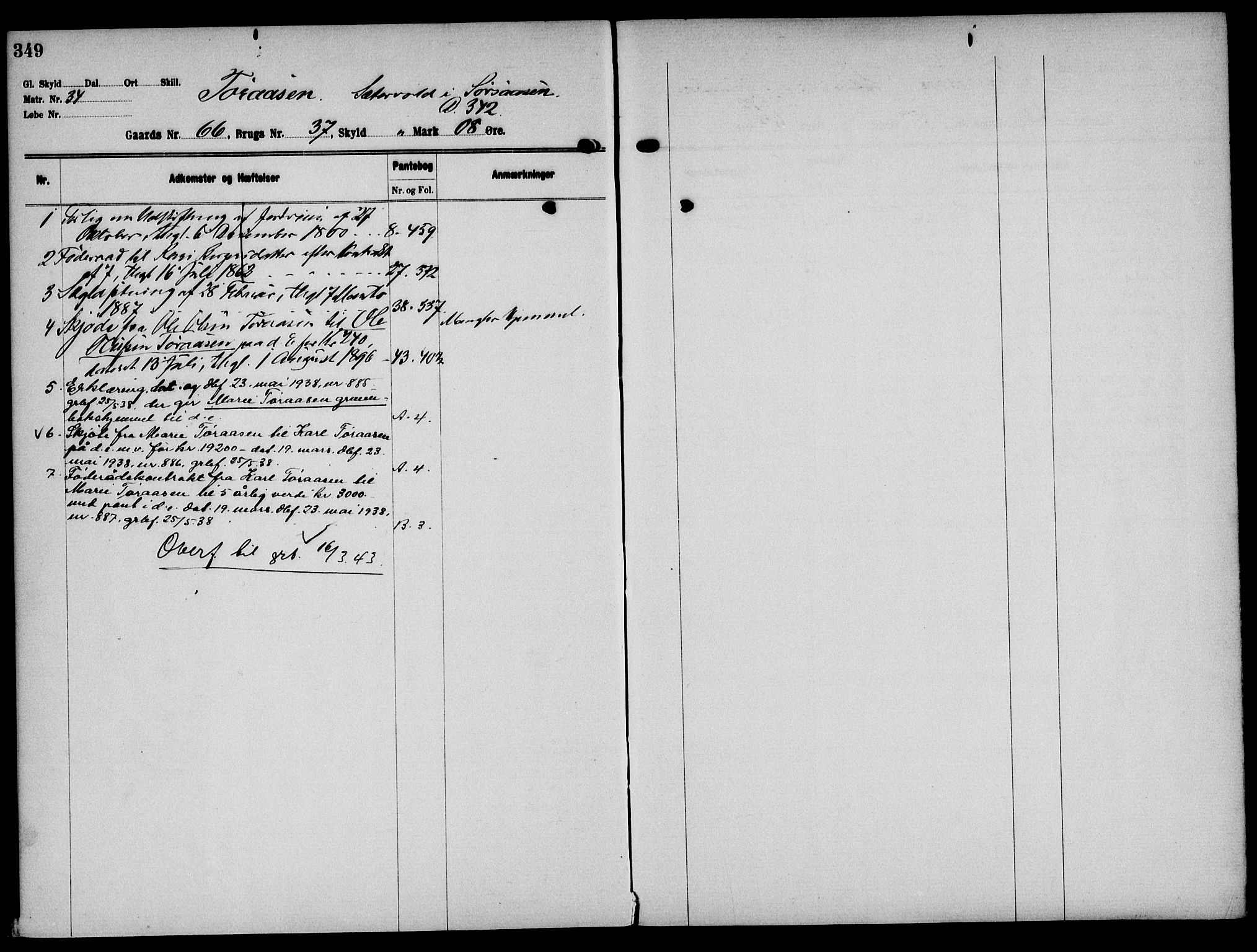 Solør tingrett, AV/SAH-TING-008/H/Ha/Hak/L0005: Panteregister nr. V, 1900-1935, s. 349