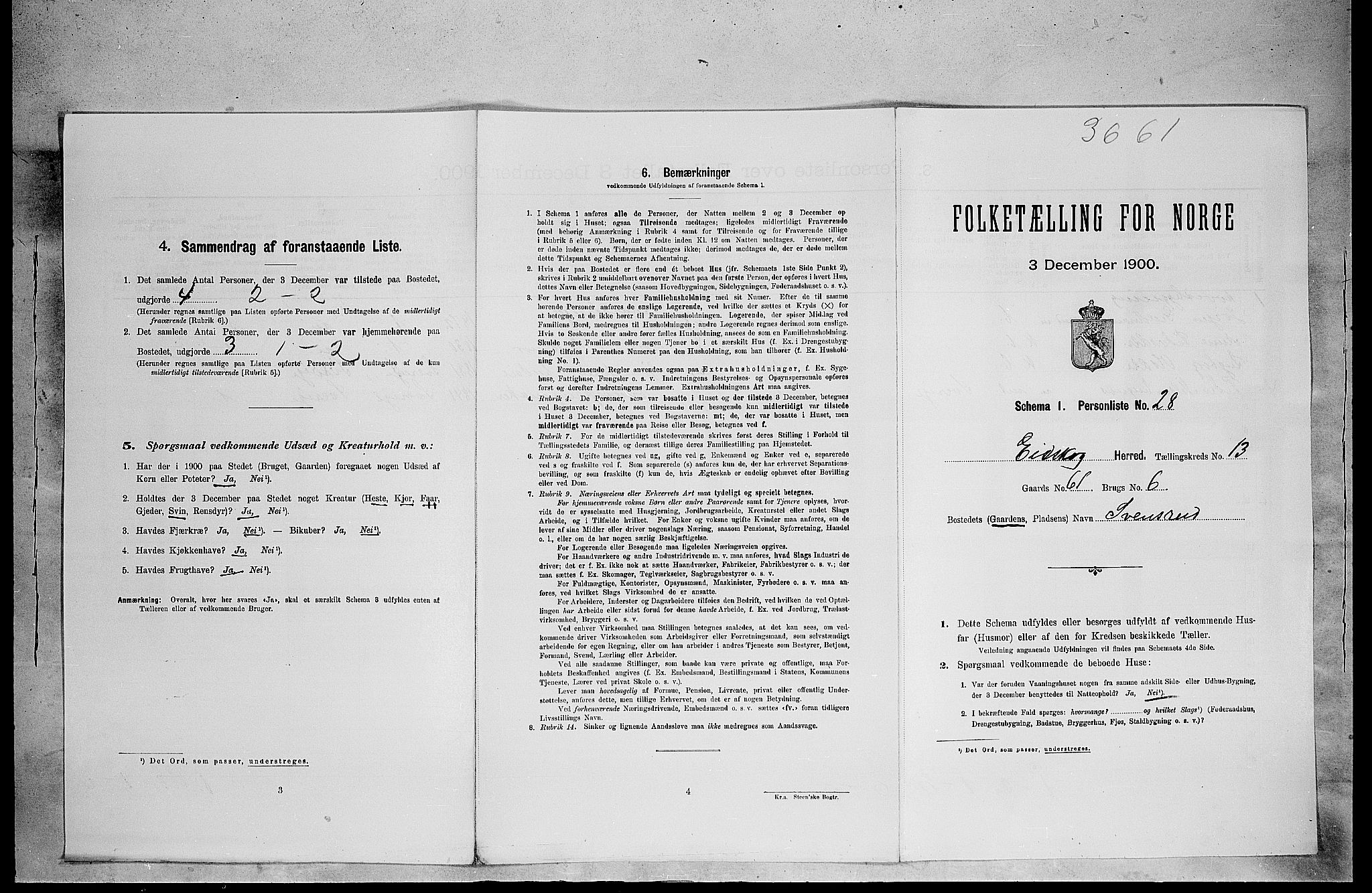 SAH, Folketelling 1900 for 0420 Eidskog herred, 1900, s. 1900
