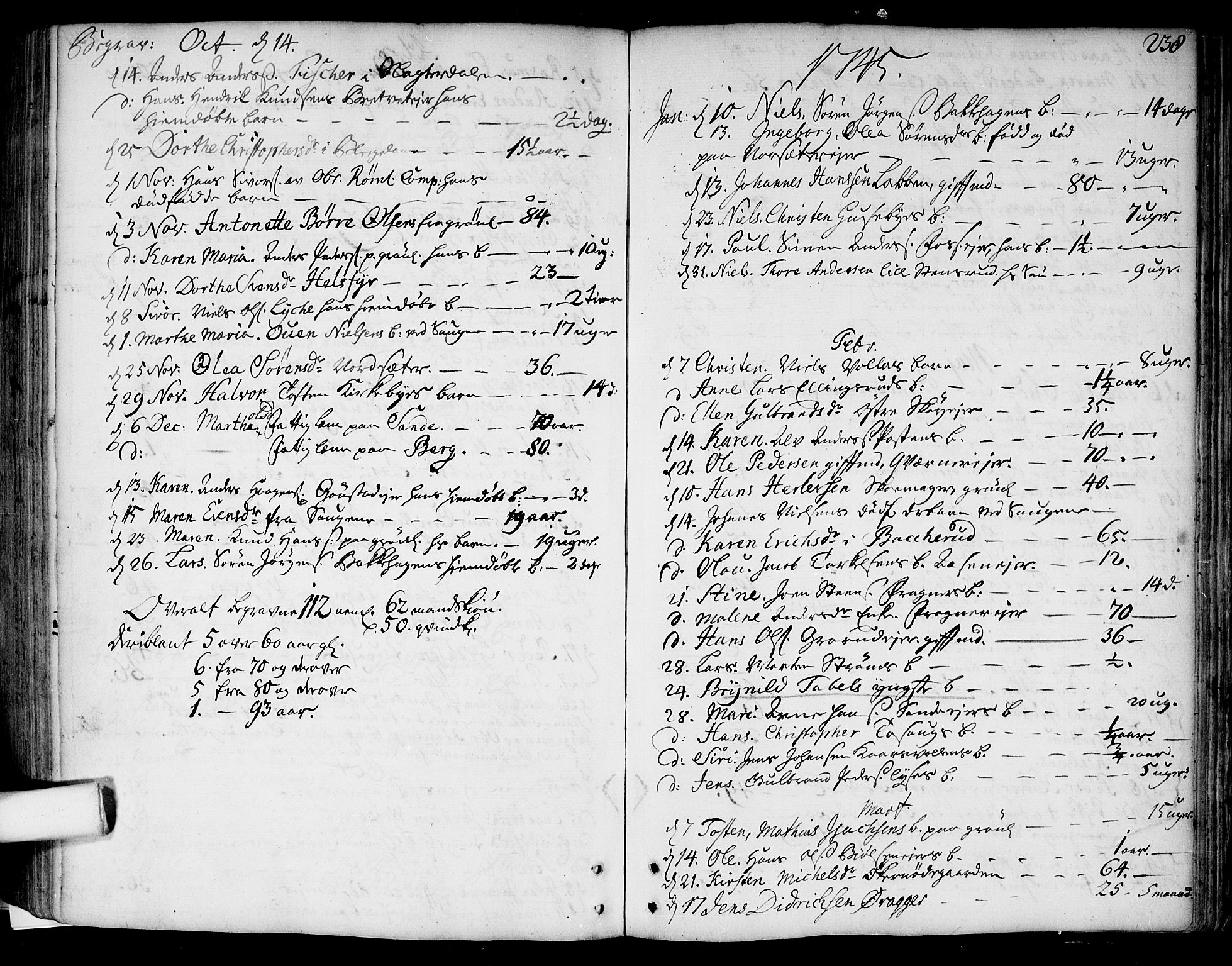 Aker prestekontor kirkebøker, AV/SAO-A-10861/F/L0007: Ministerialbok nr. 7, 1734-1748, s. 238