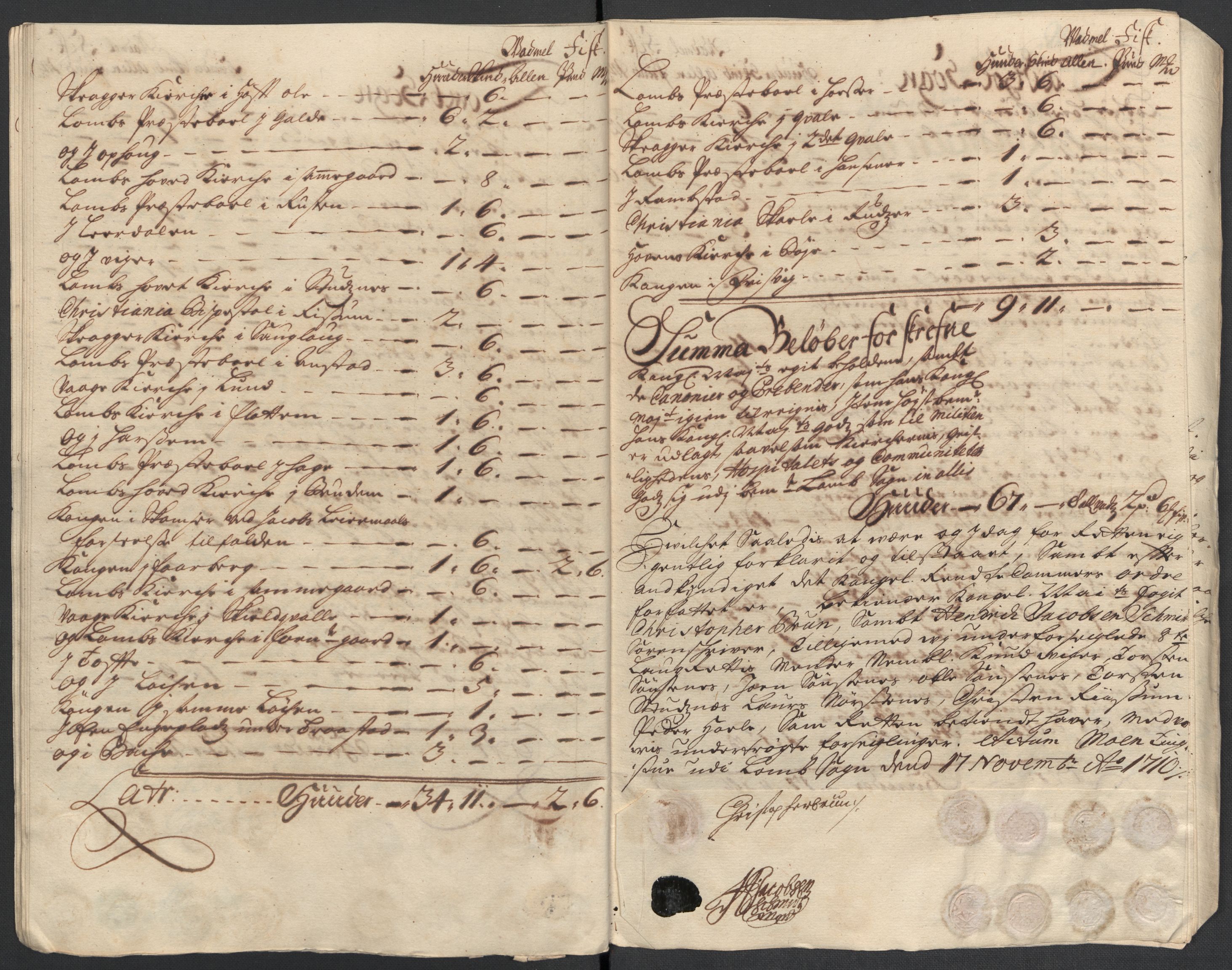 Rentekammeret inntil 1814, Reviderte regnskaper, Fogderegnskap, AV/RA-EA-4092/R17/L1179: Fogderegnskap Gudbrandsdal, 1708-1710, s. 416