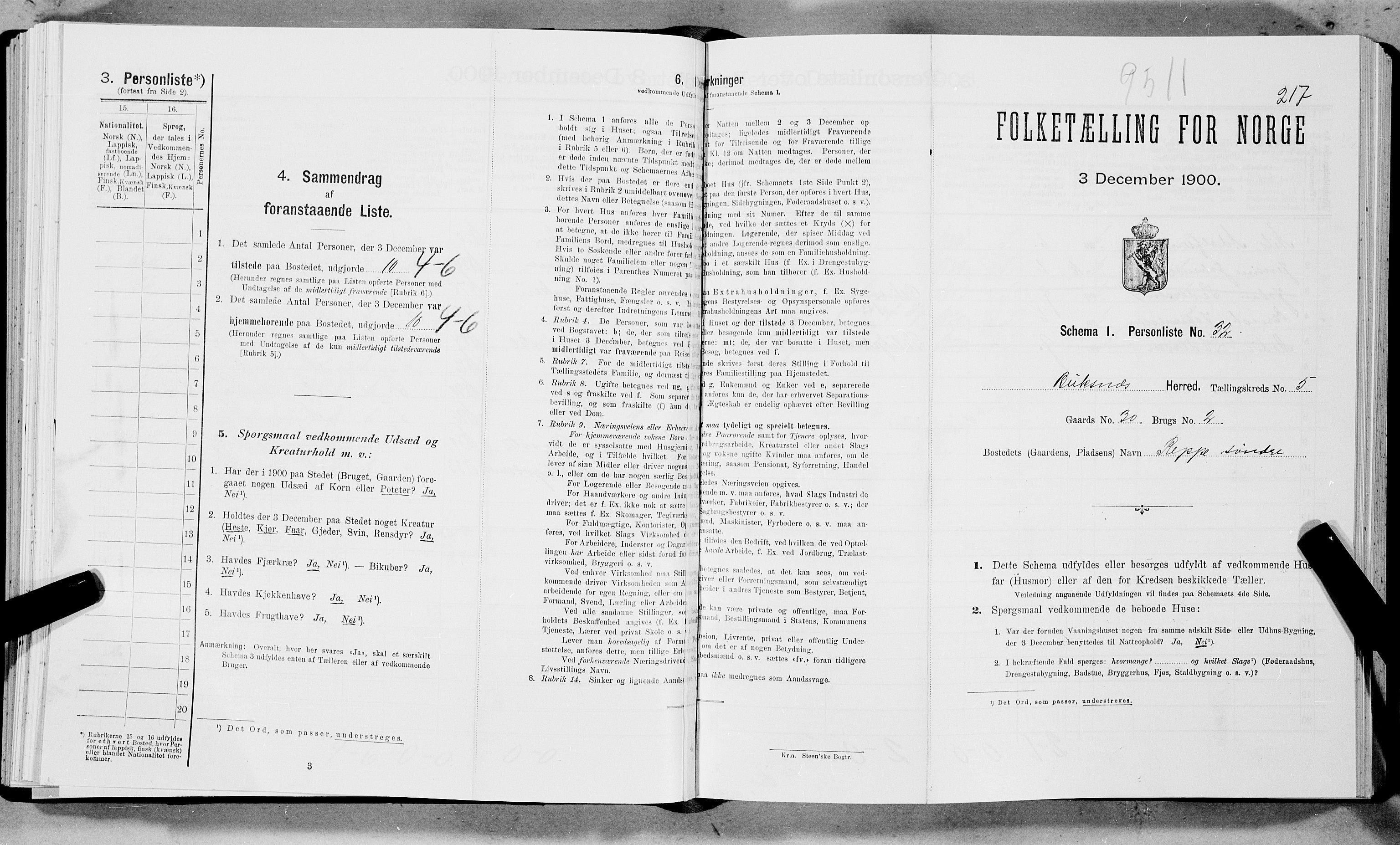 SAT, Folketelling 1900 for 1860 Buksnes herred, 1900, s. 685