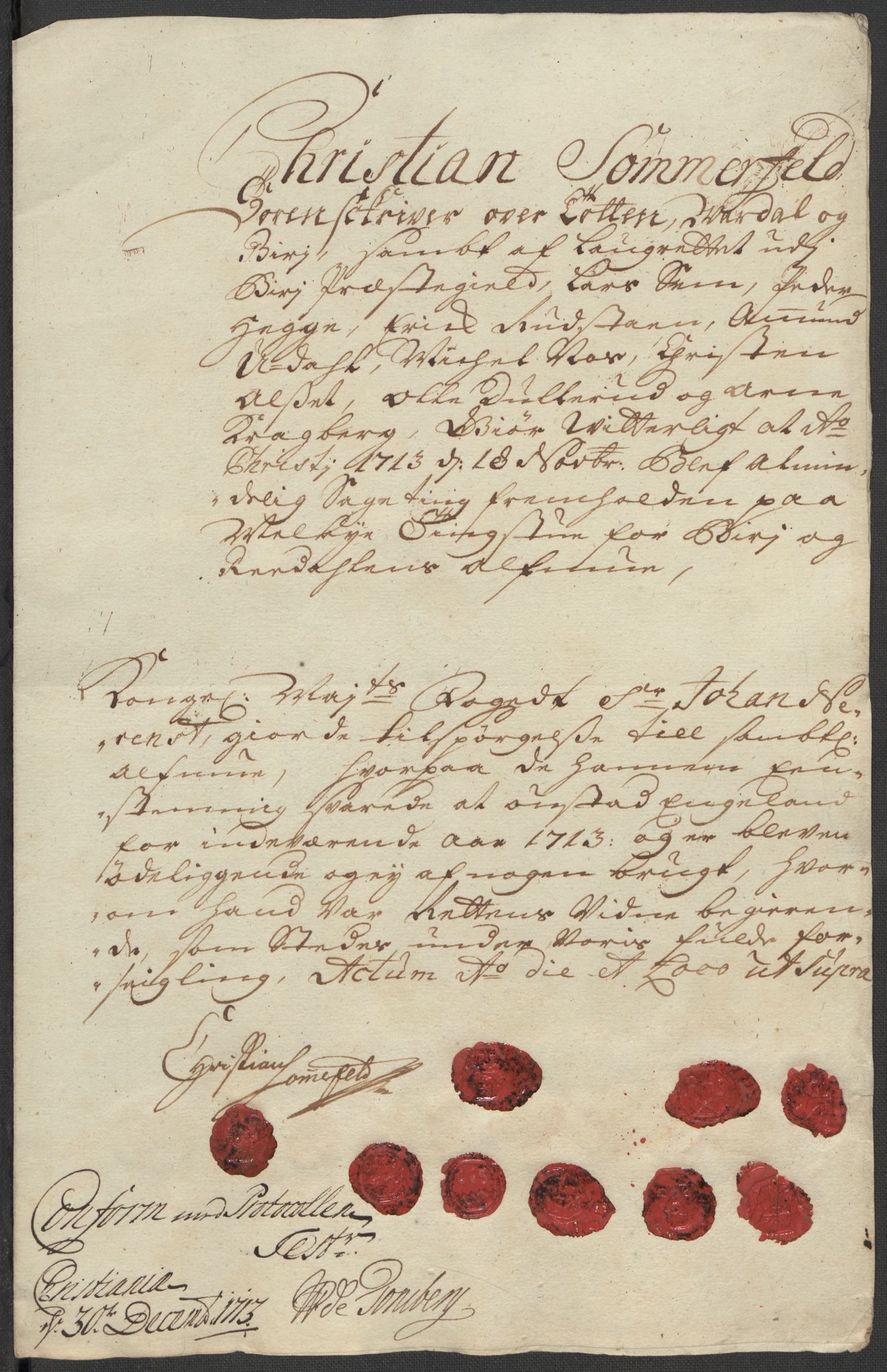 Rentekammeret inntil 1814, Reviderte regnskaper, Fogderegnskap, AV/RA-EA-4092/R18/L1311: Fogderegnskap Hadeland, Toten og Valdres, 1713, s. 255