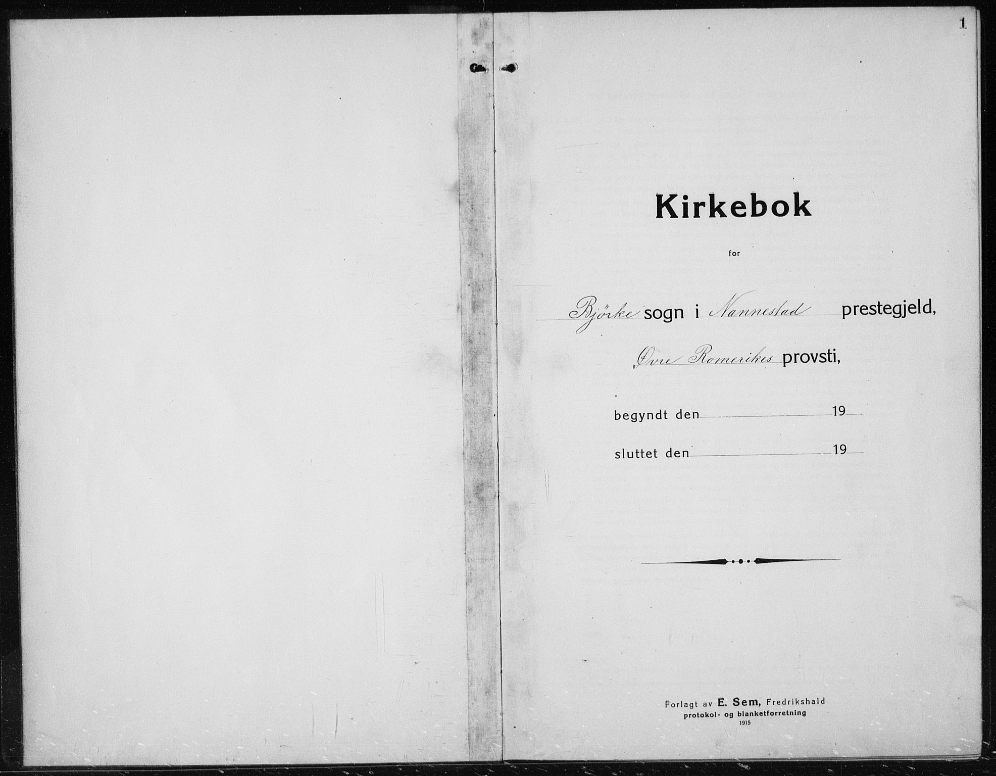 Nannestad prestekontor Kirkebøker, AV/SAO-A-10414a/G/Gc/L0002: Klokkerbok nr. III 2, 1917-1940, s. 1