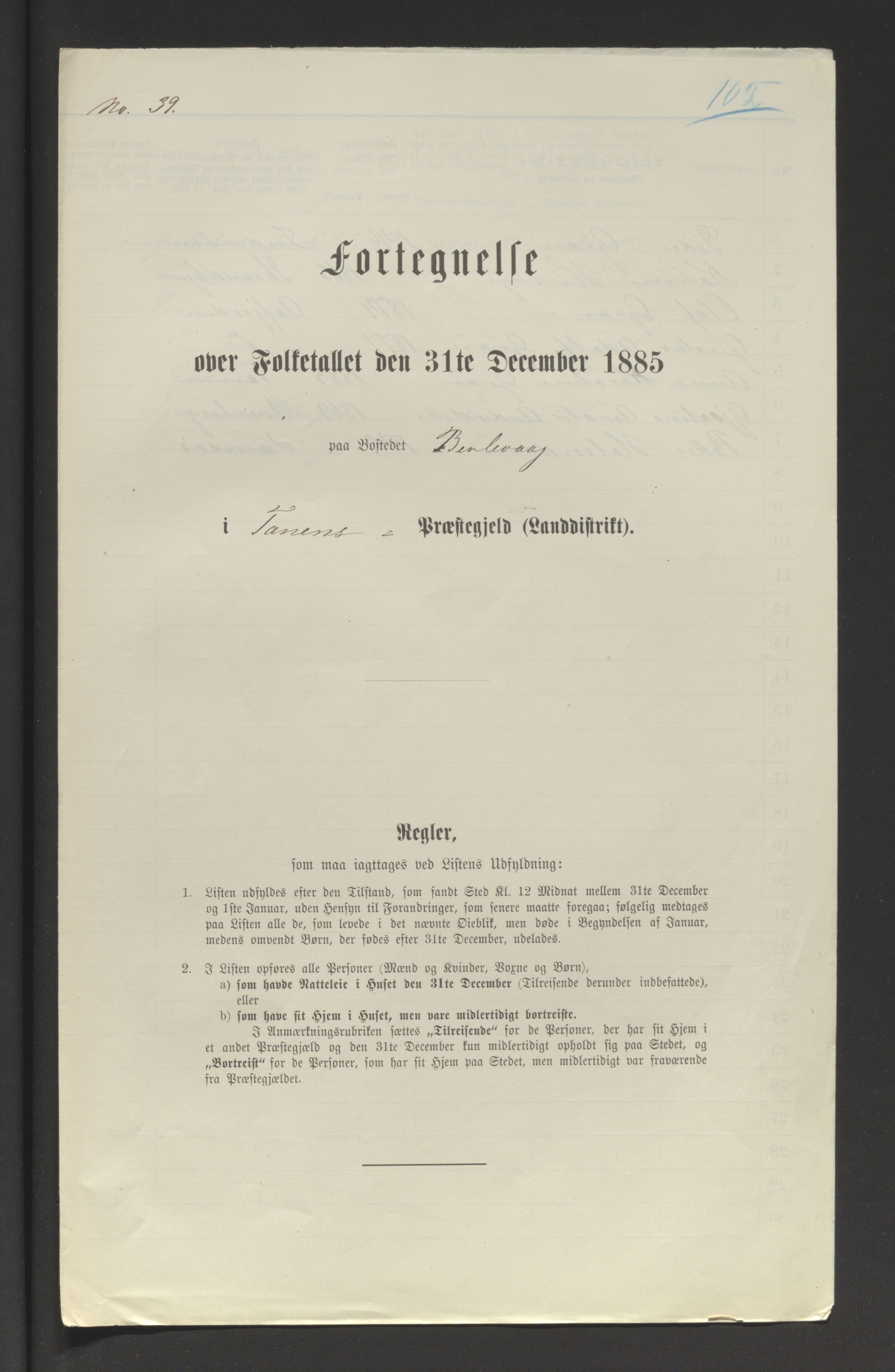 SATØ, Folketelling 1885 for 2025 Tana herred, 1885, s. 102a