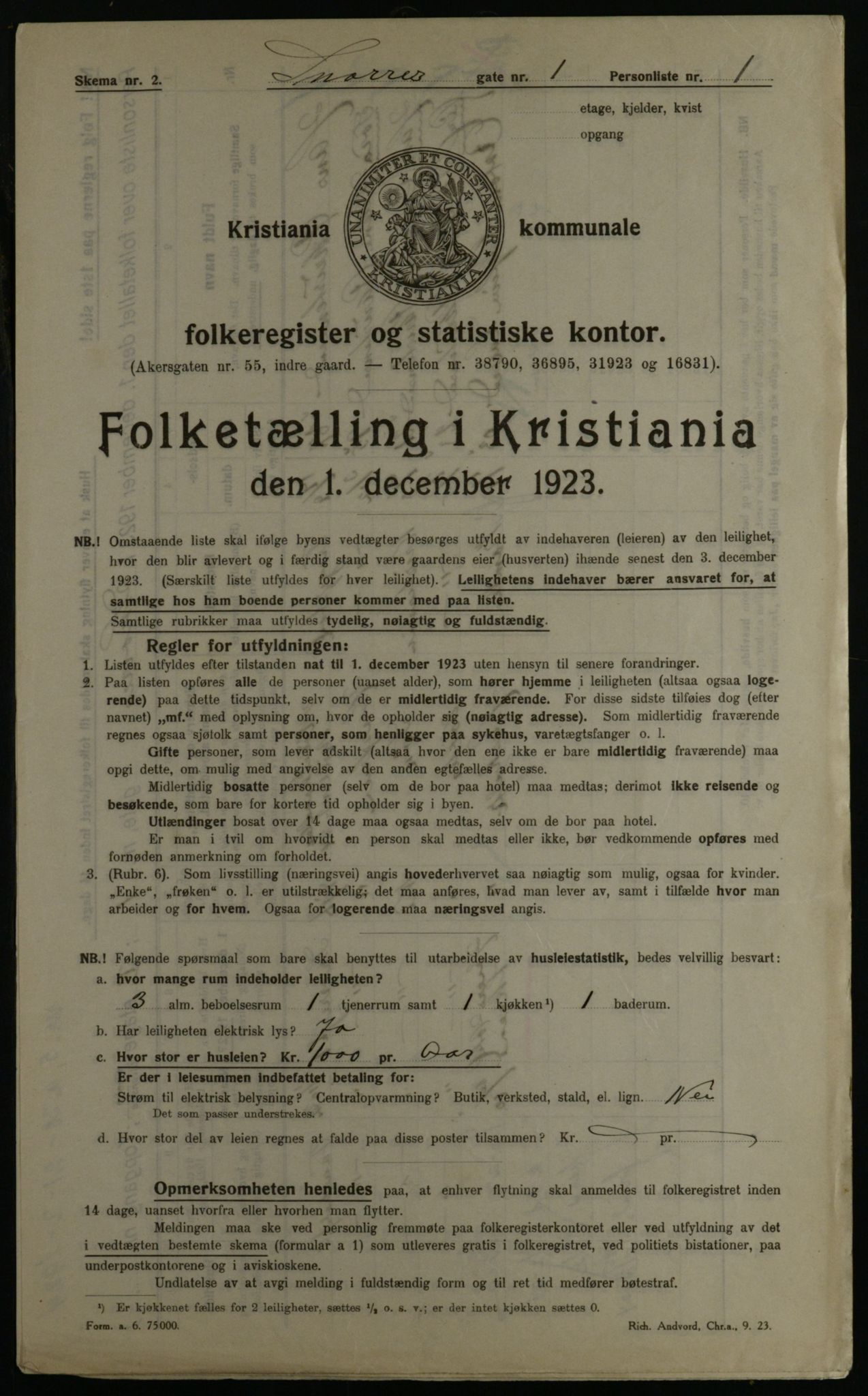 OBA, Kommunal folketelling 1.12.1923 for Kristiania, 1923, s. 108224