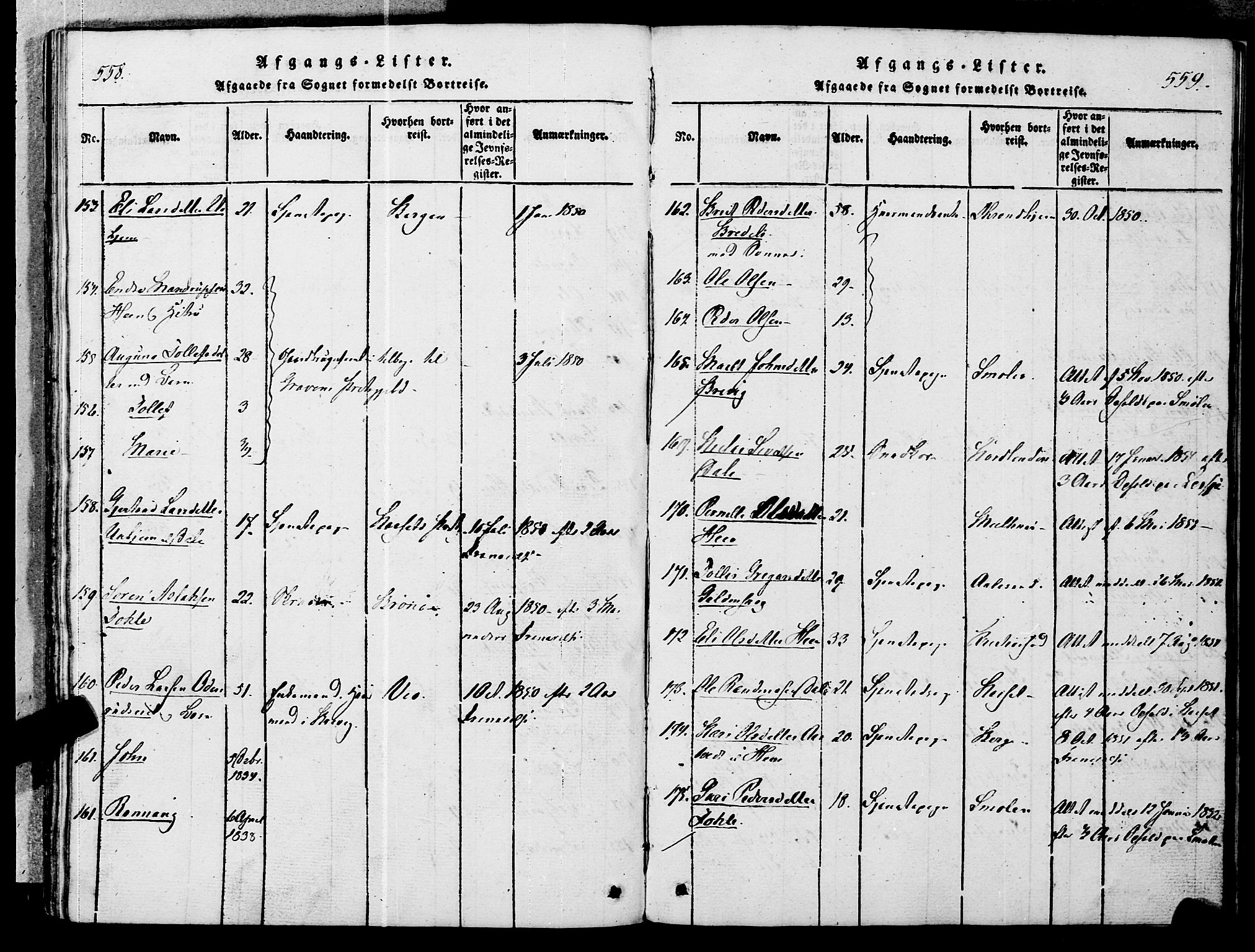 Ministerialprotokoller, klokkerbøker og fødselsregistre - Møre og Romsdal, SAT/A-1454/545/L0585: Ministerialbok nr. 545A01, 1818-1853, s. 558-559