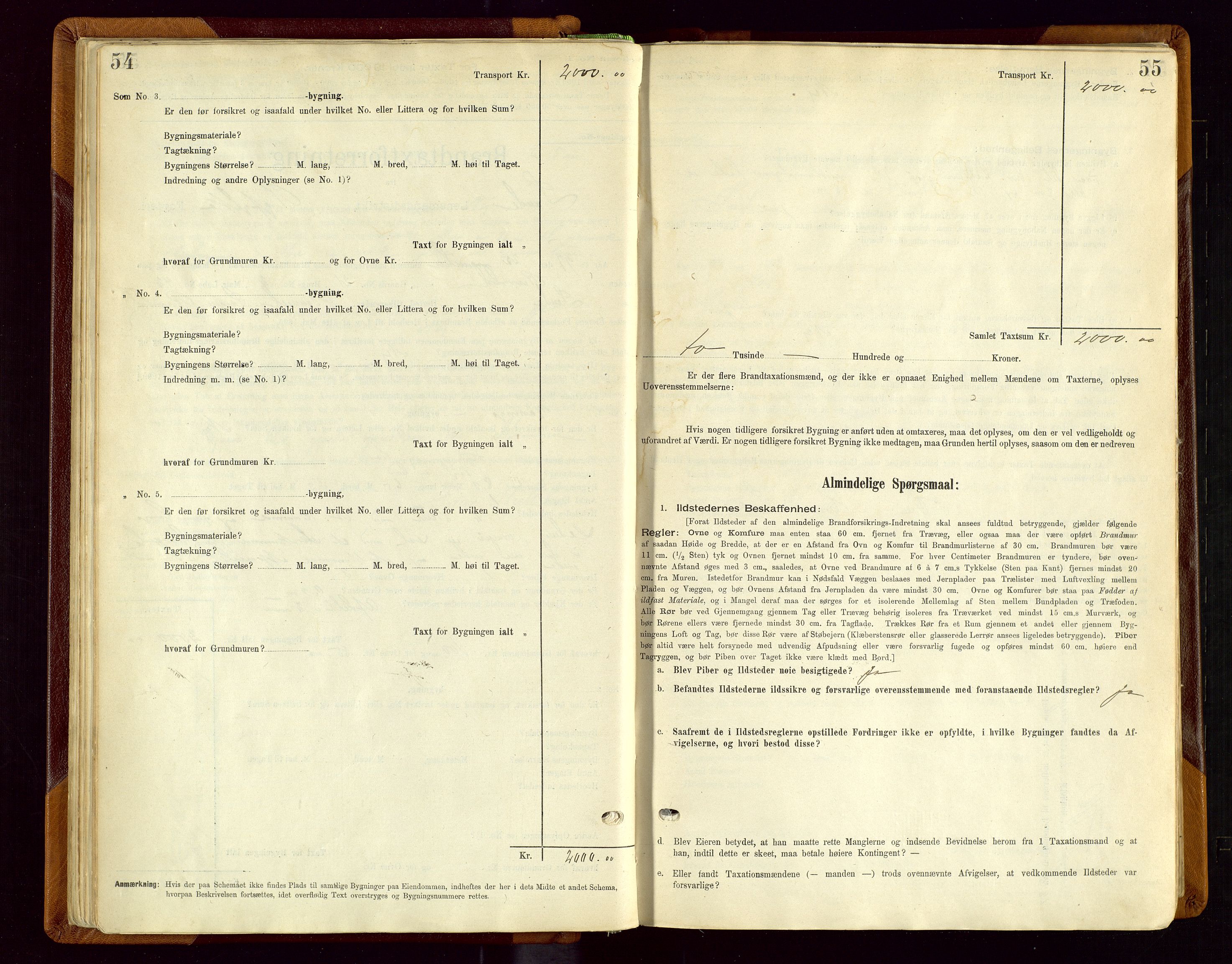 Sauda lensmannskontor, AV/SAST-A-100177/Gob/L0001: Branntakstprotokoll - skjematakst, 1894-1914, s. 54-55