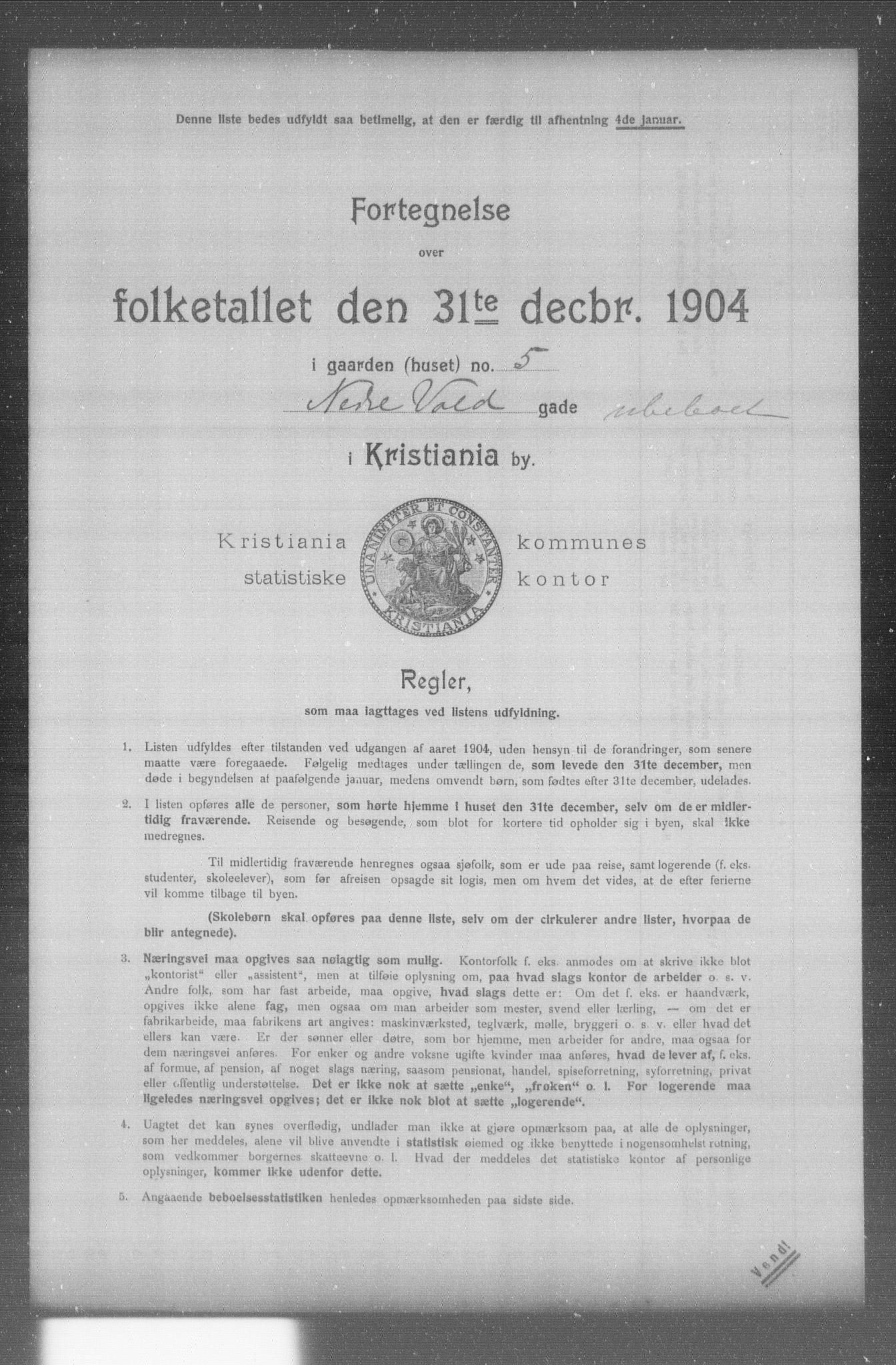 OBA, Kommunal folketelling 31.12.1904 for Kristiania kjøpstad, 1904, s. 13314