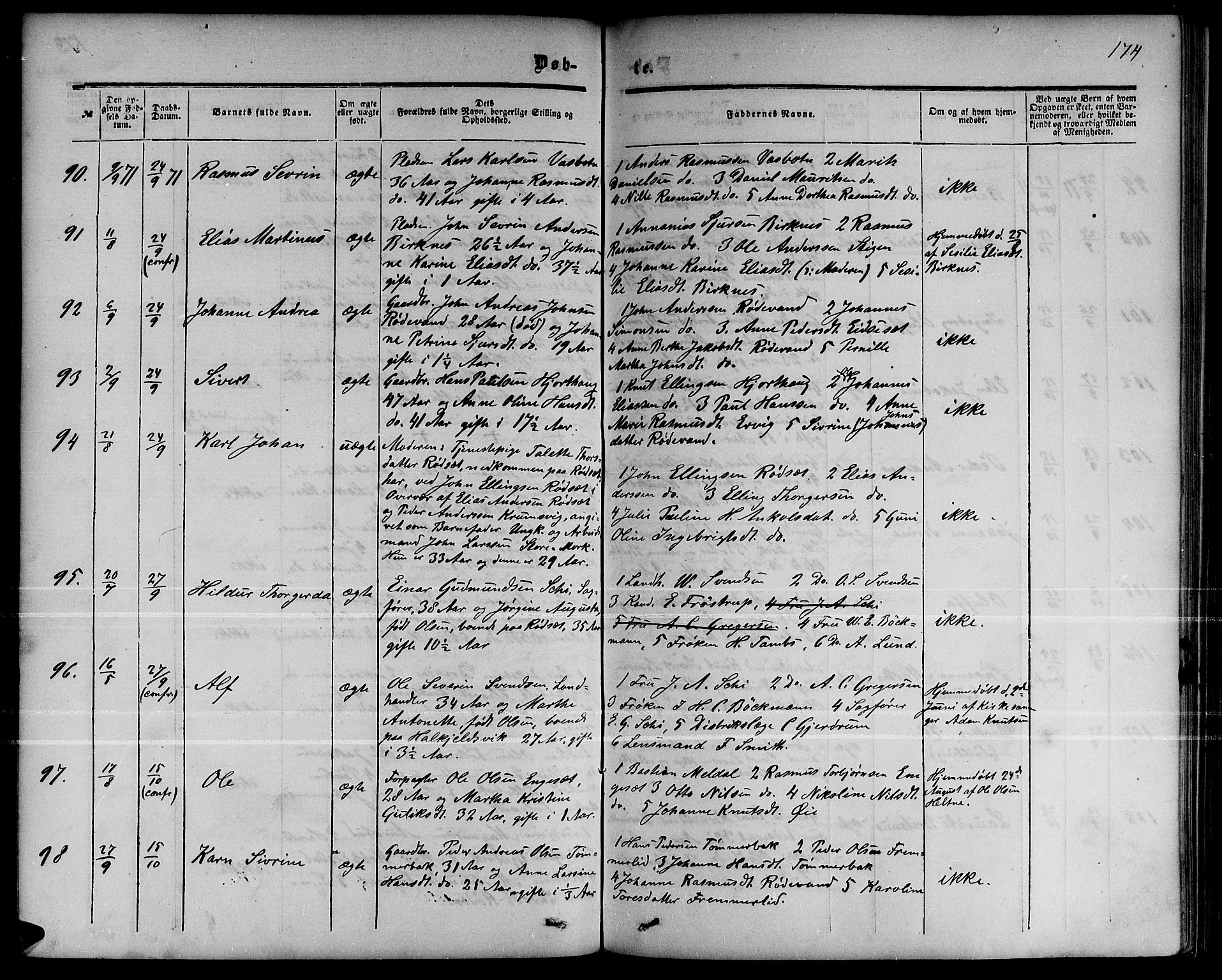 Ministerialprotokoller, klokkerbøker og fødselsregistre - Møre og Romsdal, AV/SAT-A-1454/511/L0157: Klokkerbok nr. 511C03, 1864-1884, s. 174