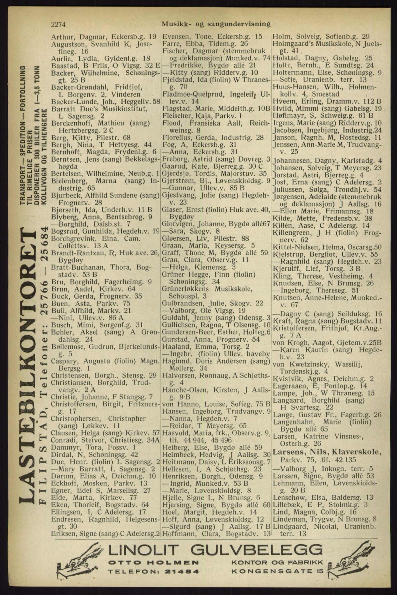 Kristiania/Oslo adressebok, PUBL/-, 1933, s. 2274