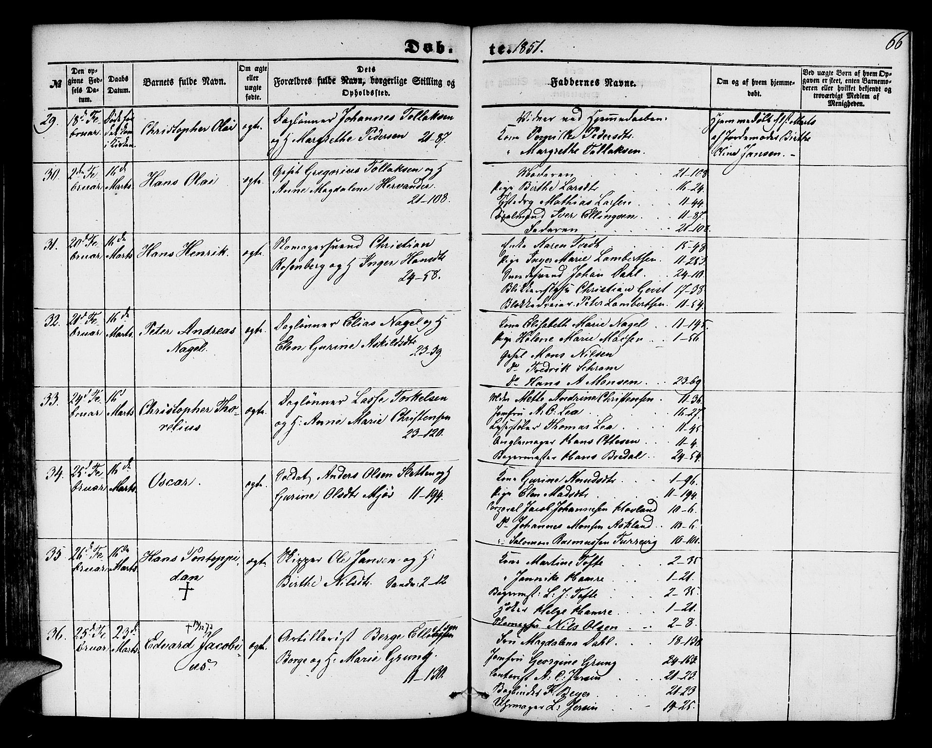 Korskirken sokneprestembete, AV/SAB-A-76101/H/Hab: Klokkerbok nr. B 2, 1847-1853, s. 66