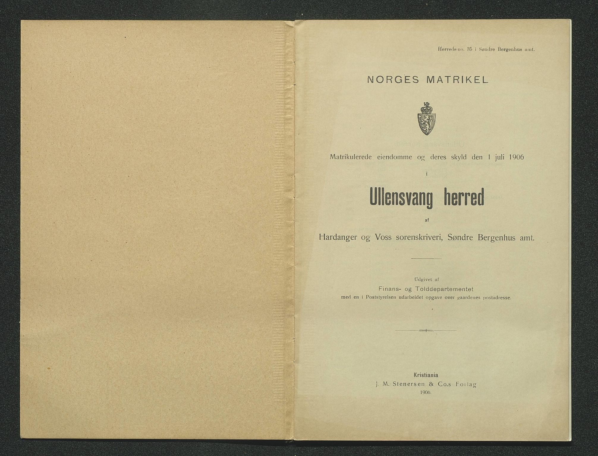 Ullensvang herad. Herredskommisjonen av 1863, IKAH/1231b-181/Y/Ya/L0001/0001: Ymse  / Martikkel for Ullensvang herad (fleir eksemplar) , 1886