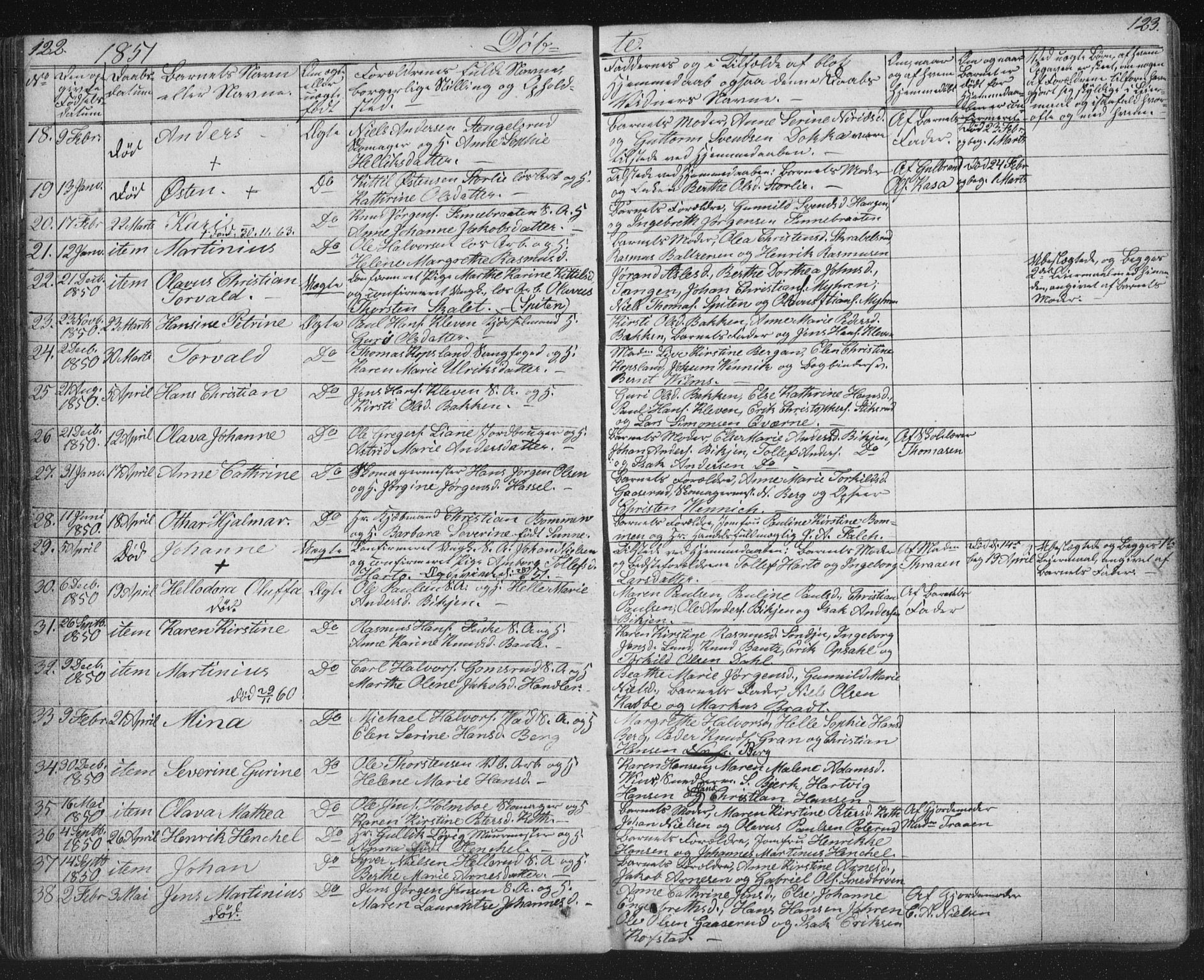 Kongsberg kirkebøker, AV/SAKO-A-22/G/Ga/L0002: Klokkerbok nr. 2, 1839-1858, s. 122-123