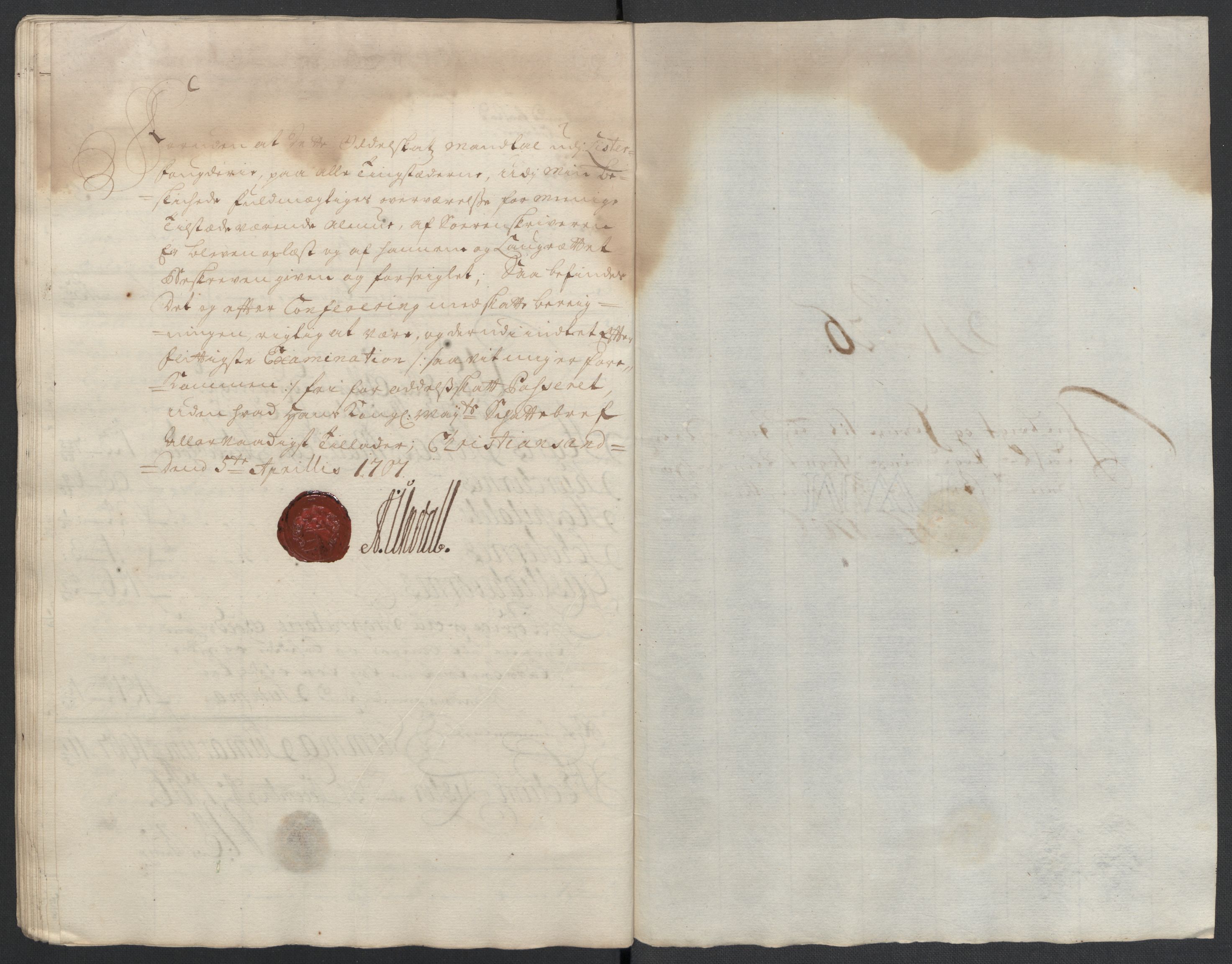 Rentekammeret inntil 1814, Reviderte regnskaper, Fogderegnskap, RA/EA-4092/R43/L2551: Fogderegnskap Lista og Mandal, 1705-1709, s. 359