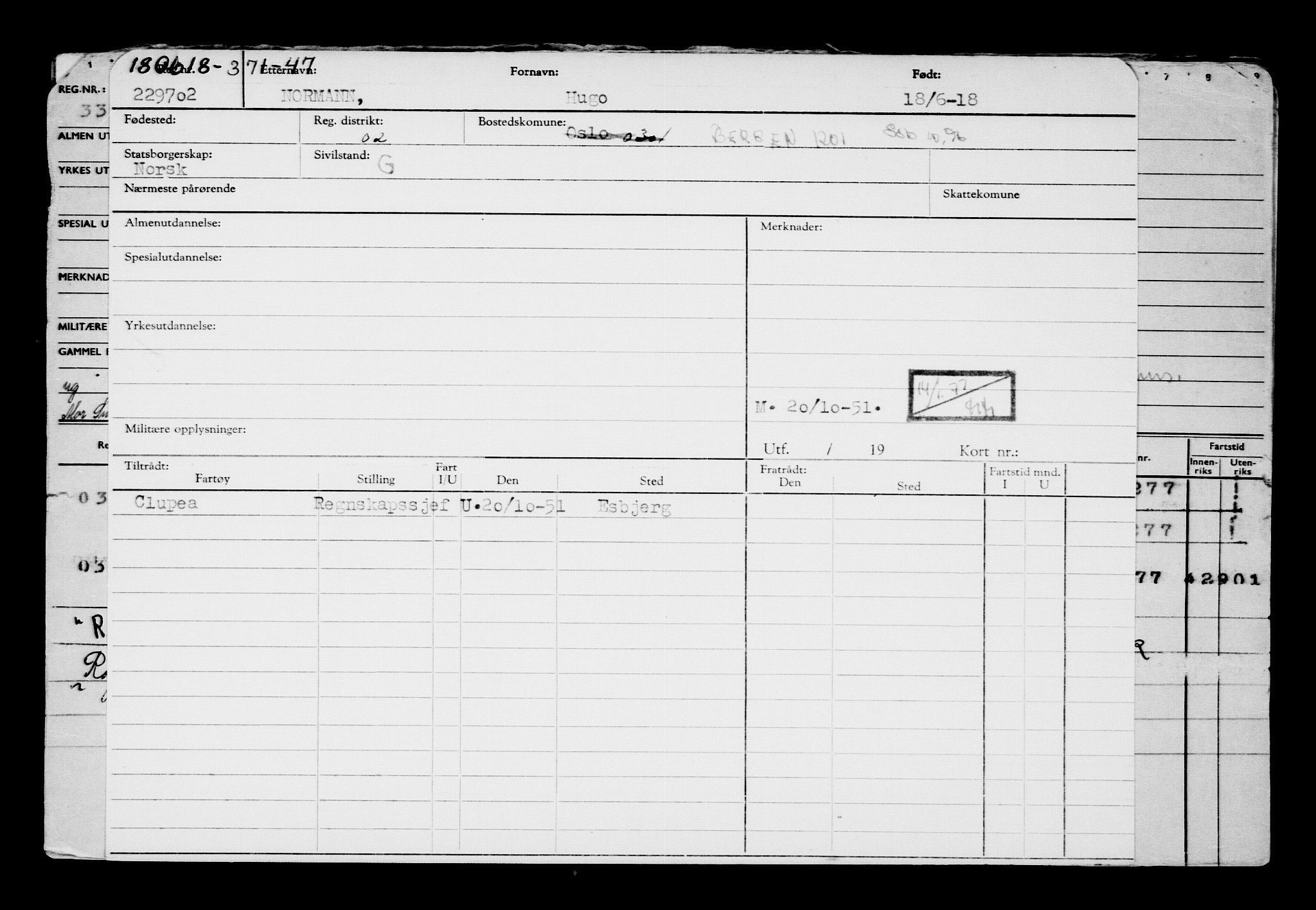 Direktoratet for sjømenn, AV/RA-S-3545/G/Gb/L0159: Hovedkort, 1918, s. 414