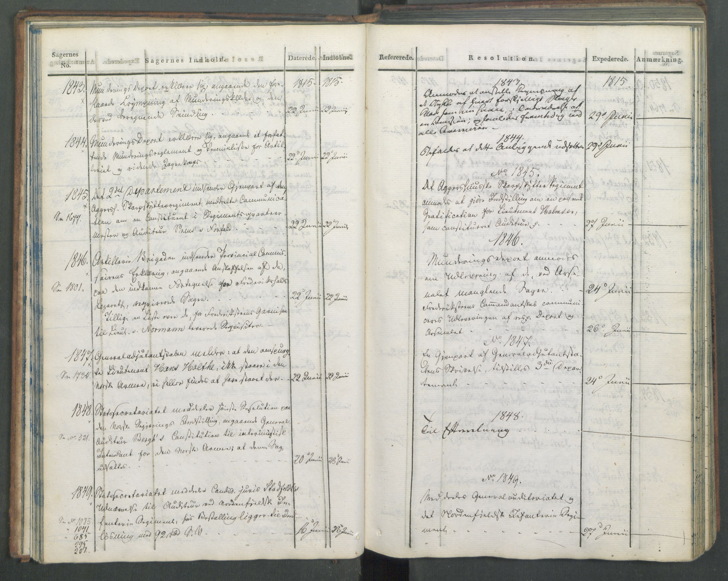 Armédepartementet, AV/RA-RAFA-3493/C/Ca/L0005: 6. Departements Journal, 1815